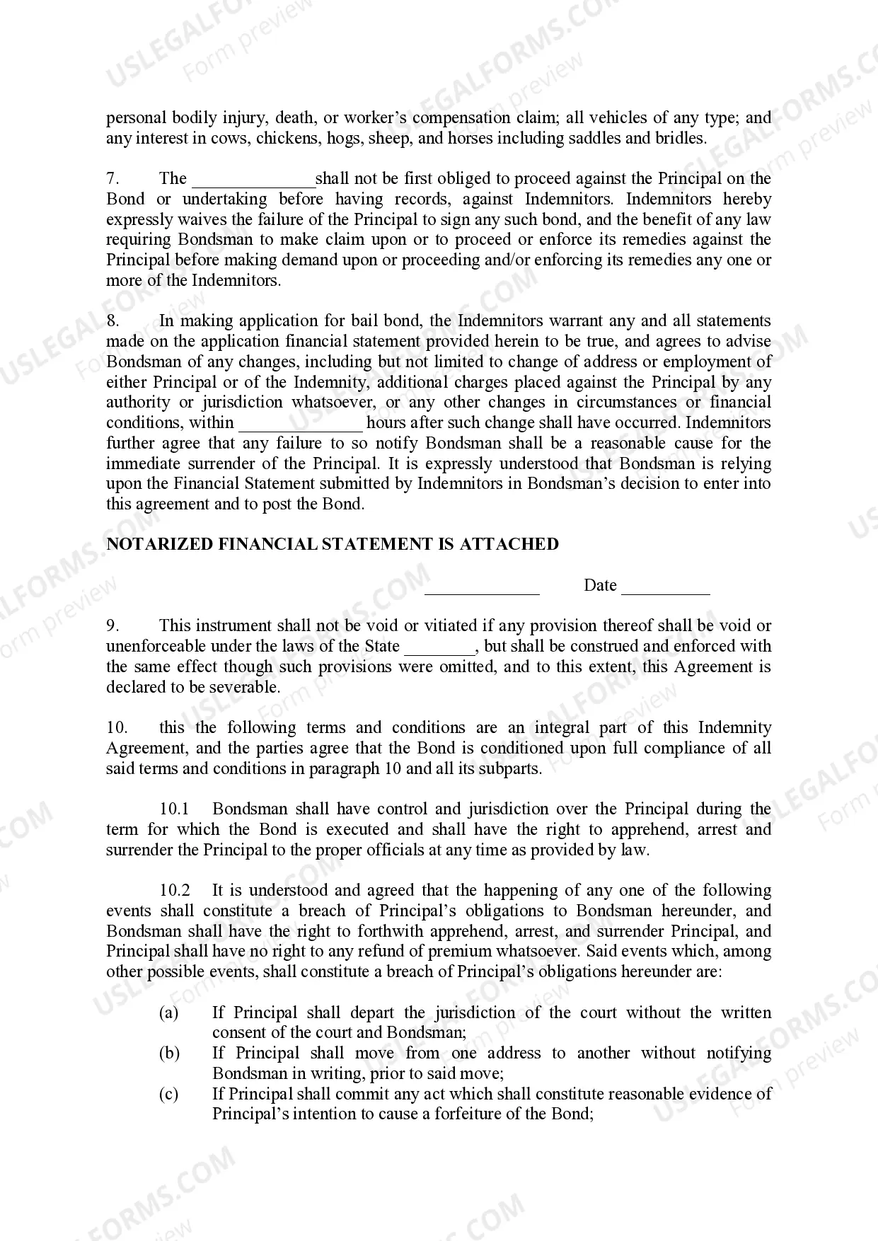 Preview Indemnity Agreement