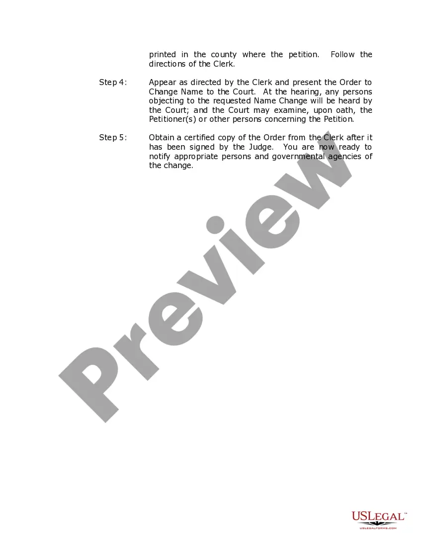 Preview Oklahoma Name Change Instructions and Forms Package for an Adult