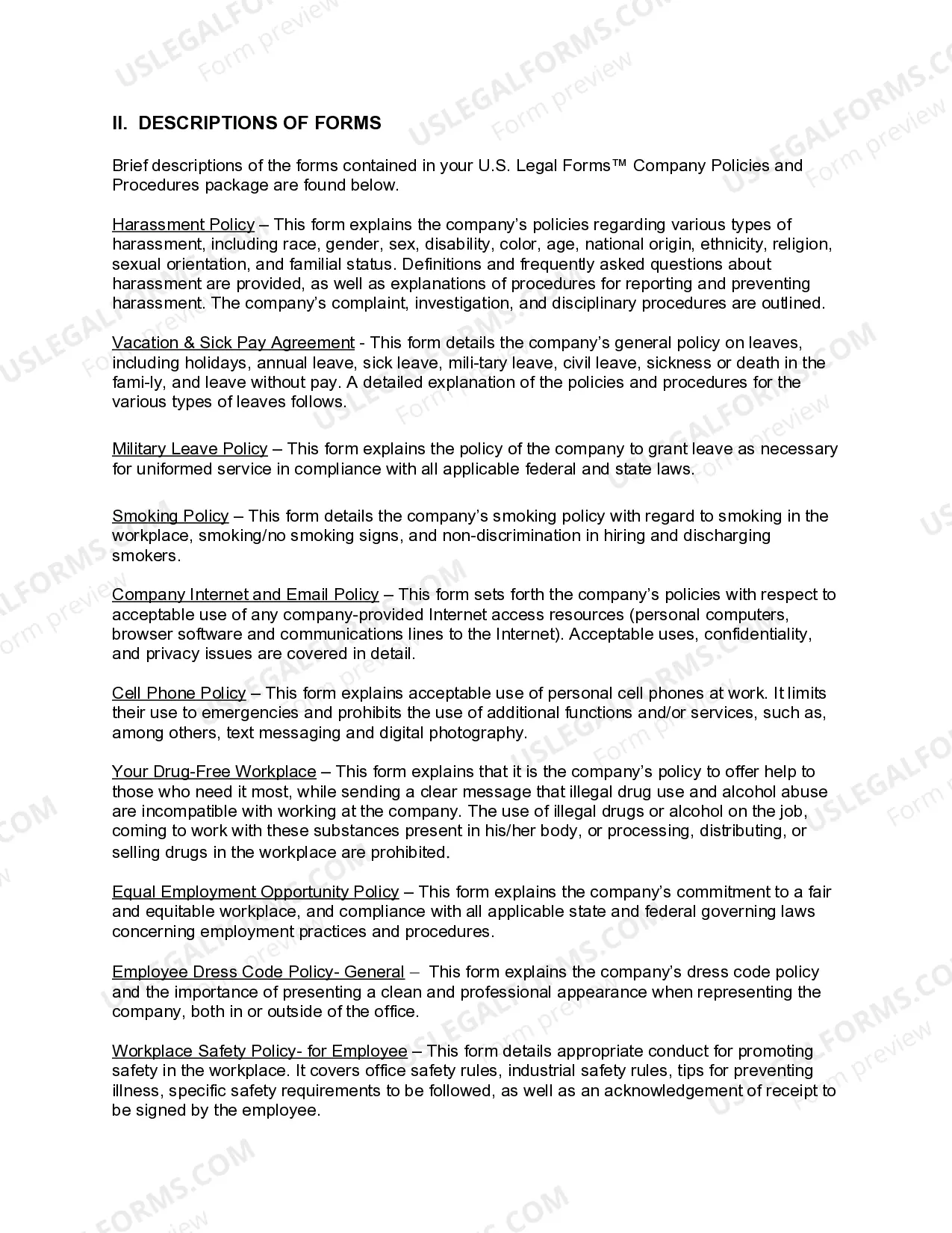 Preview Oklahoma Company Employment Policies and Procedures Package