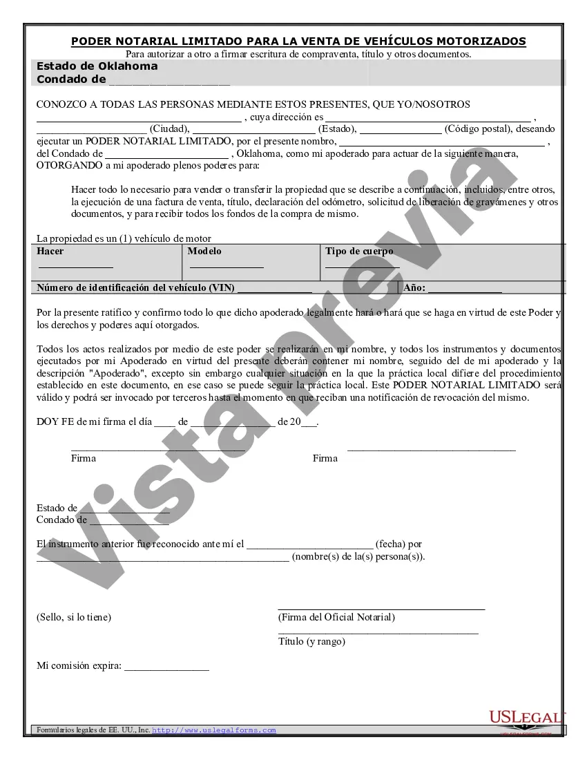 Preview Poder notarial para la venta de vehículos de motor