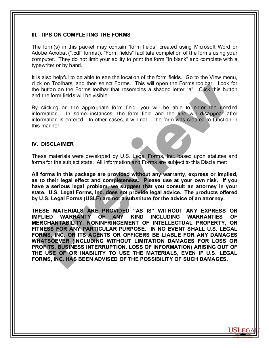 page 3 Legal Documents for the Guardian of a Minor Package preview