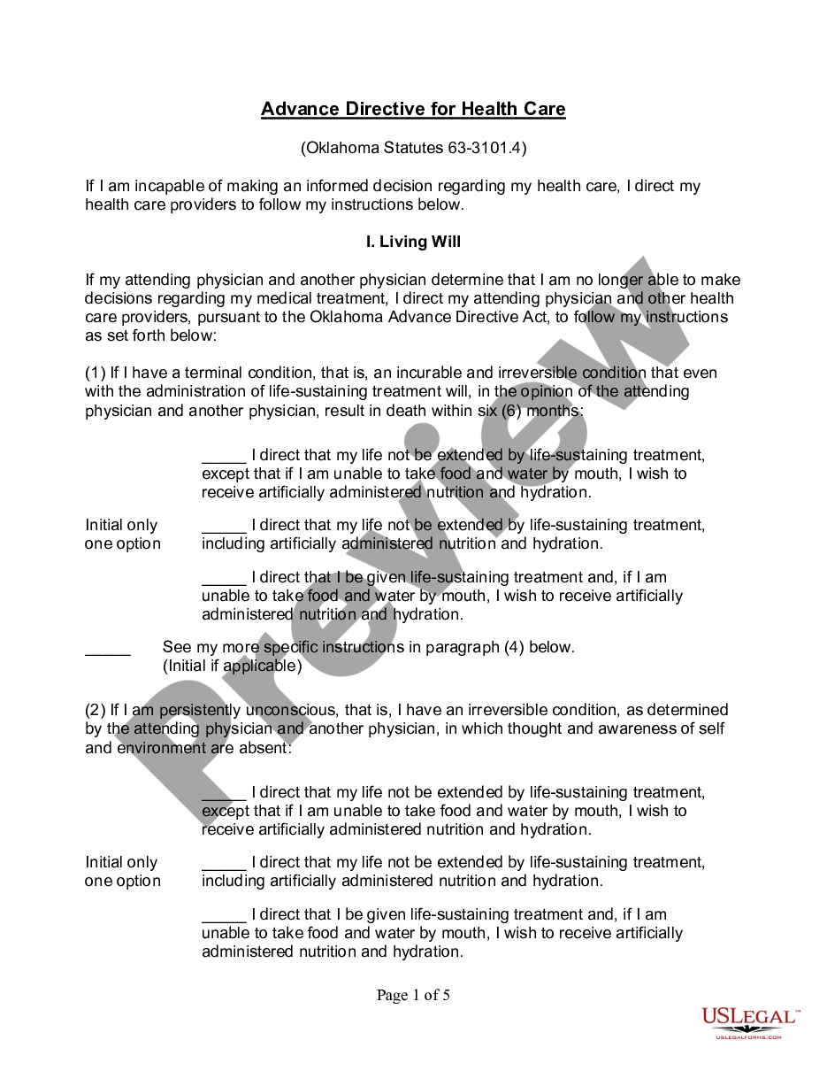 page 0 Health Care Directive - Statutory Form preview