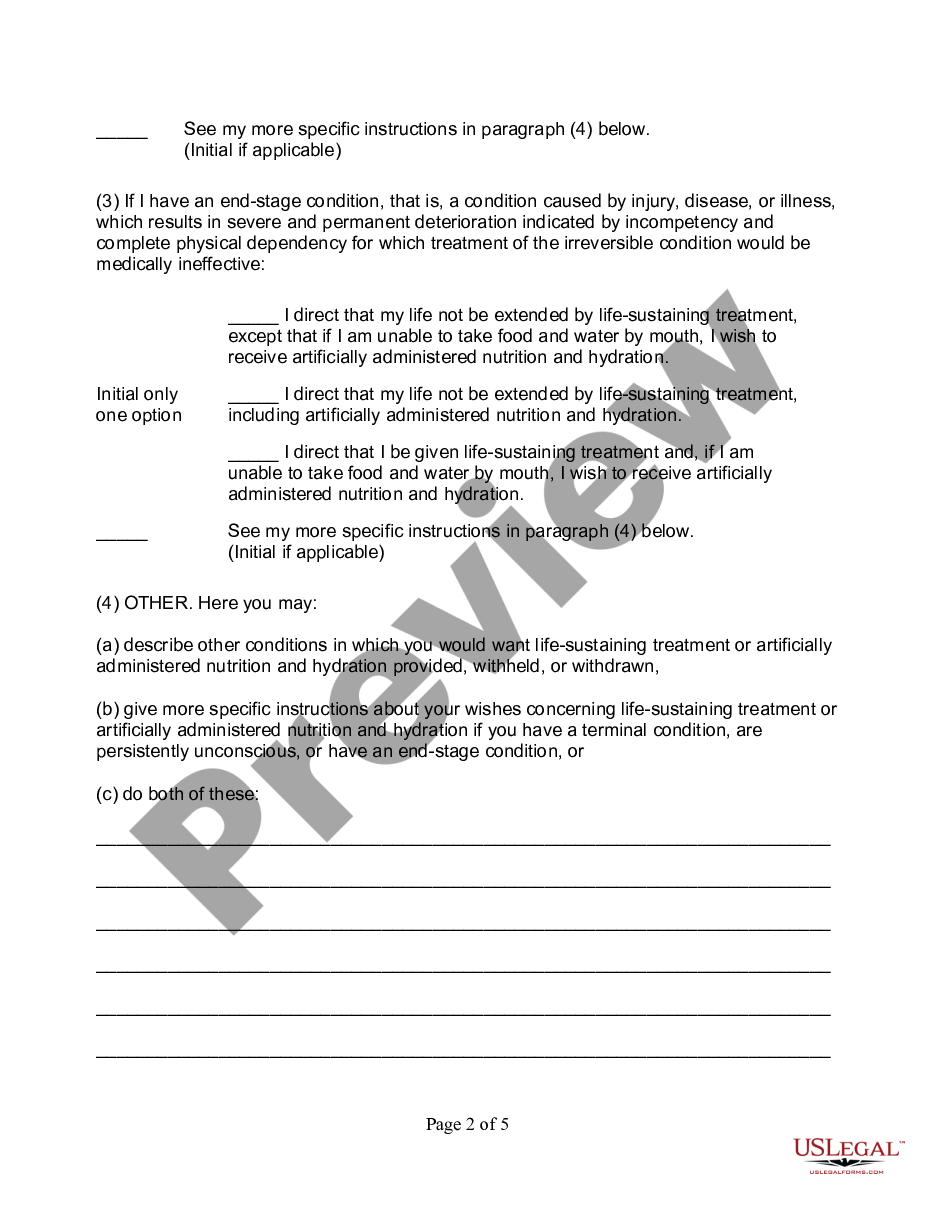 page 1 Health Care Directive - Statutory Form preview