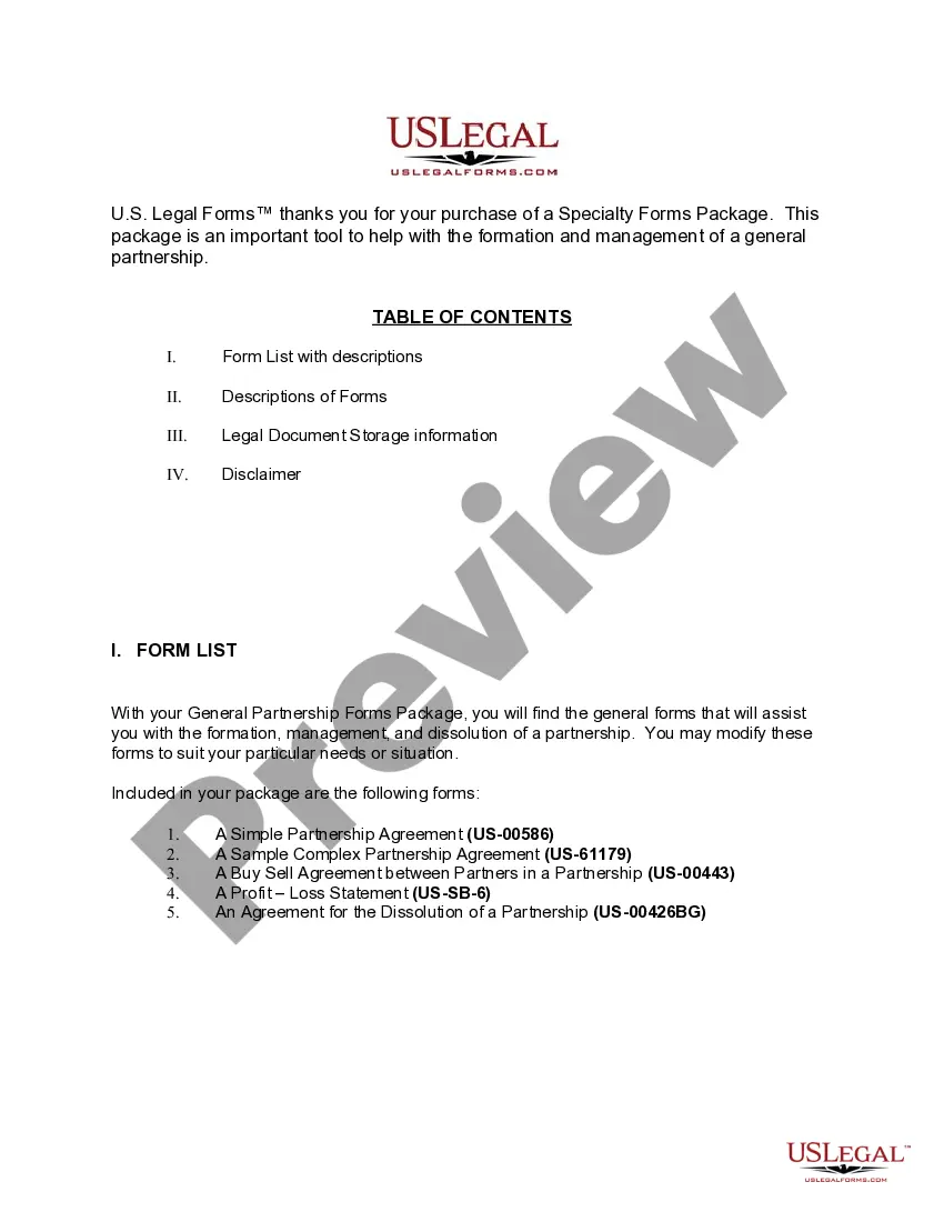 Preview Oklahoma General Partnership Package