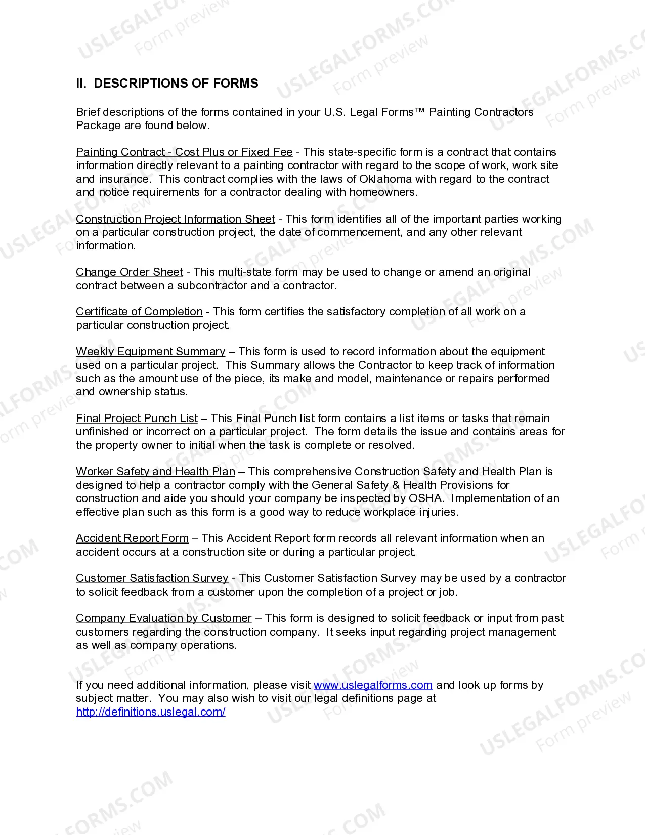 Preview Oklahoma Painting Contractor Package