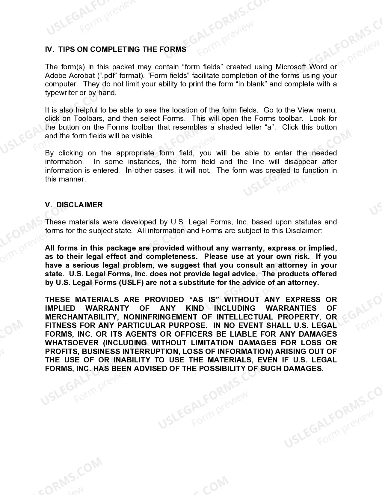 Preview Oklahoma Tax Free Exchange Package