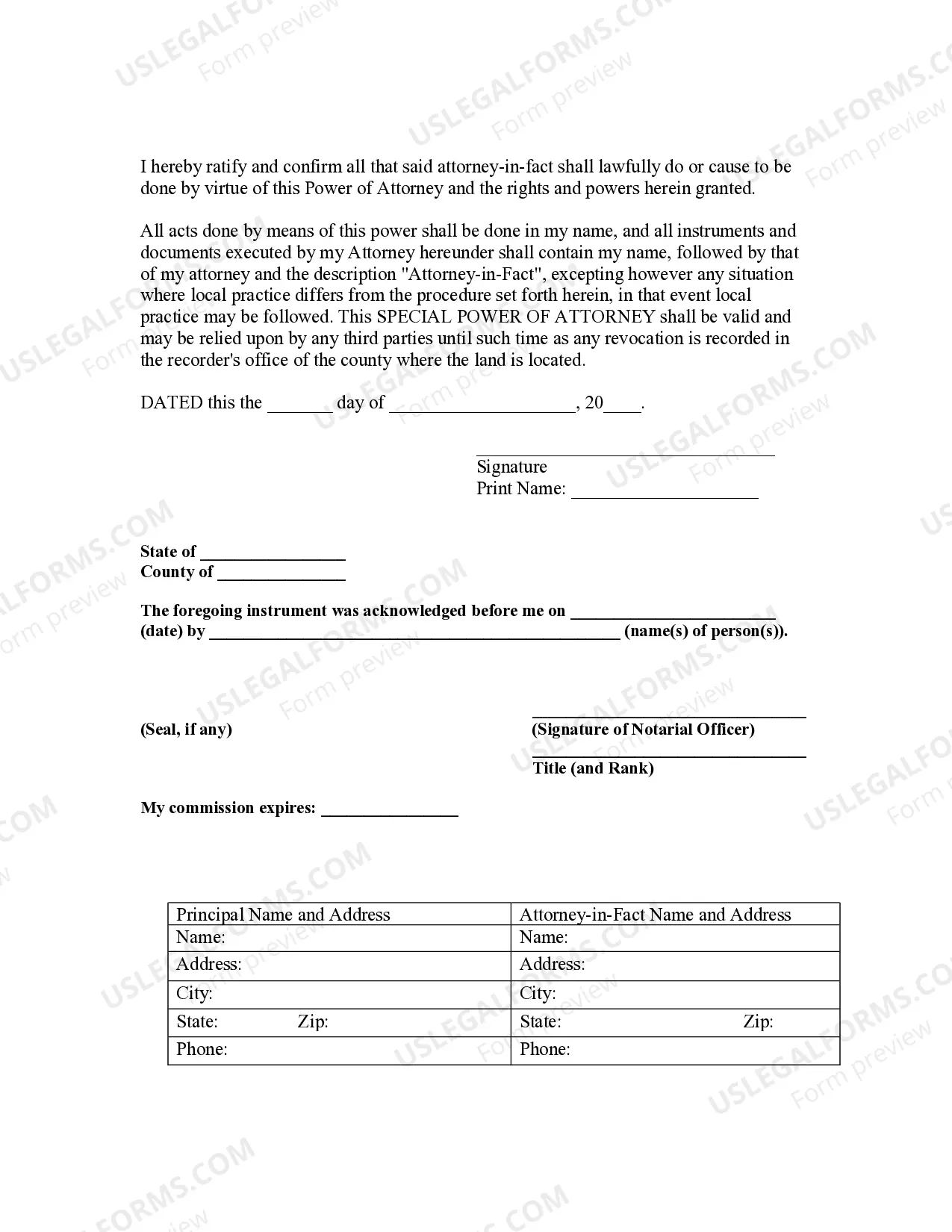 Preview Special or Limited Power of Attorney for Real Estate Purchase Transaction by Purchaser
