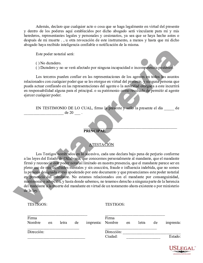 Preview Poder notarial limitado en el que se especifican poderes con ejemplos de poderes incluidos