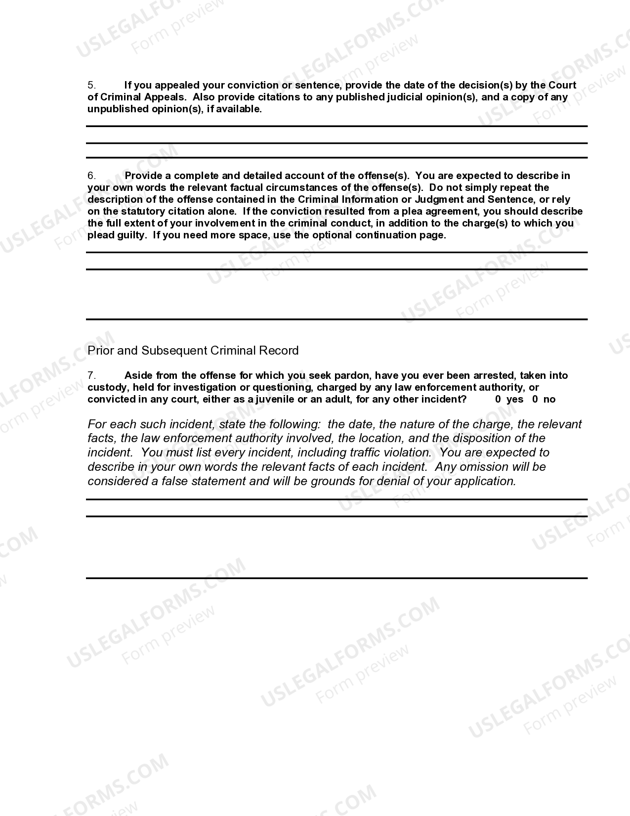 Pardon Application Oklahoma US Legal Forms
