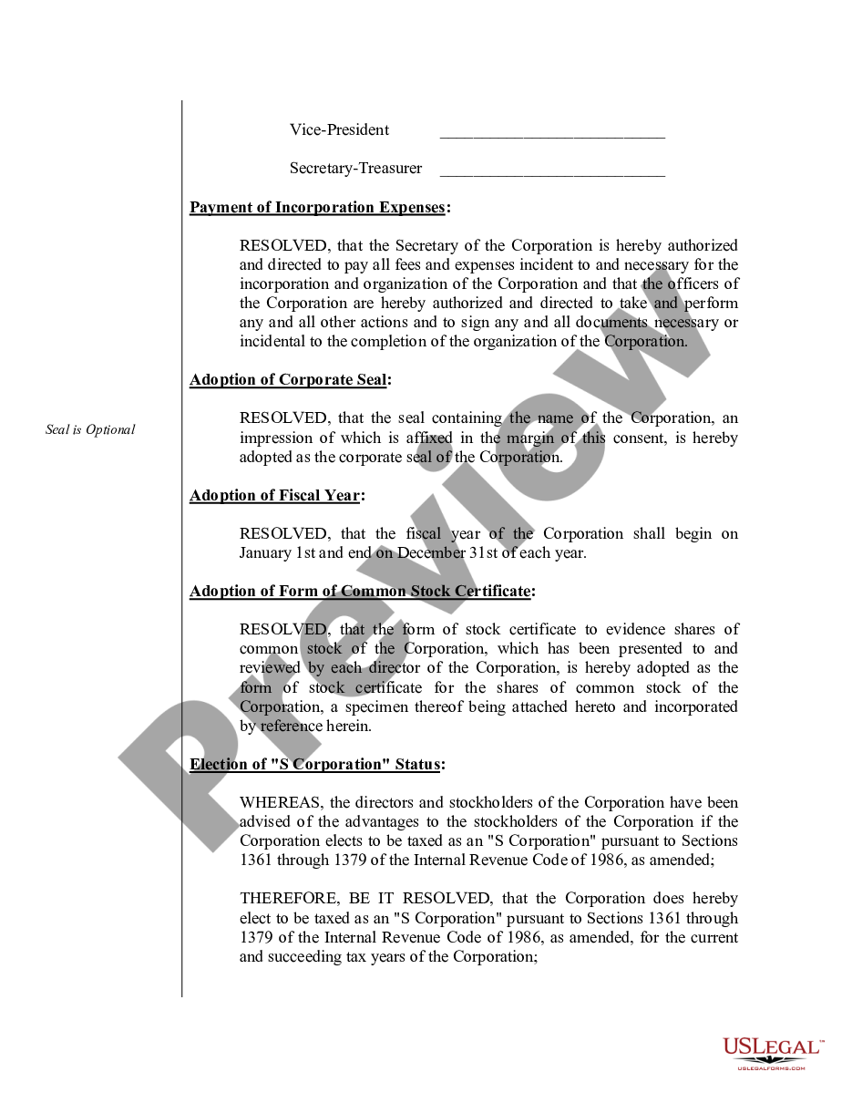 page 4 Organizational Minutes for an Oklahoma Professional Corporation preview