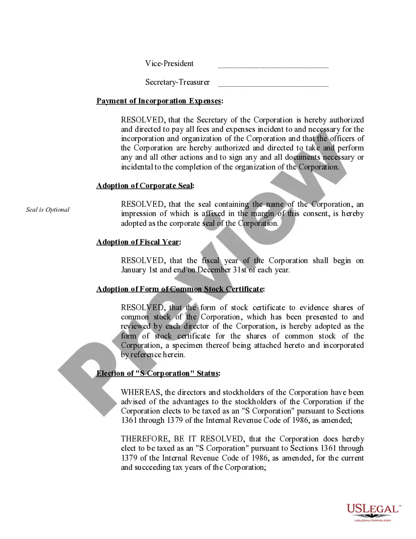 Preview Organizational Minutes for an Oklahoma Professional Corporation