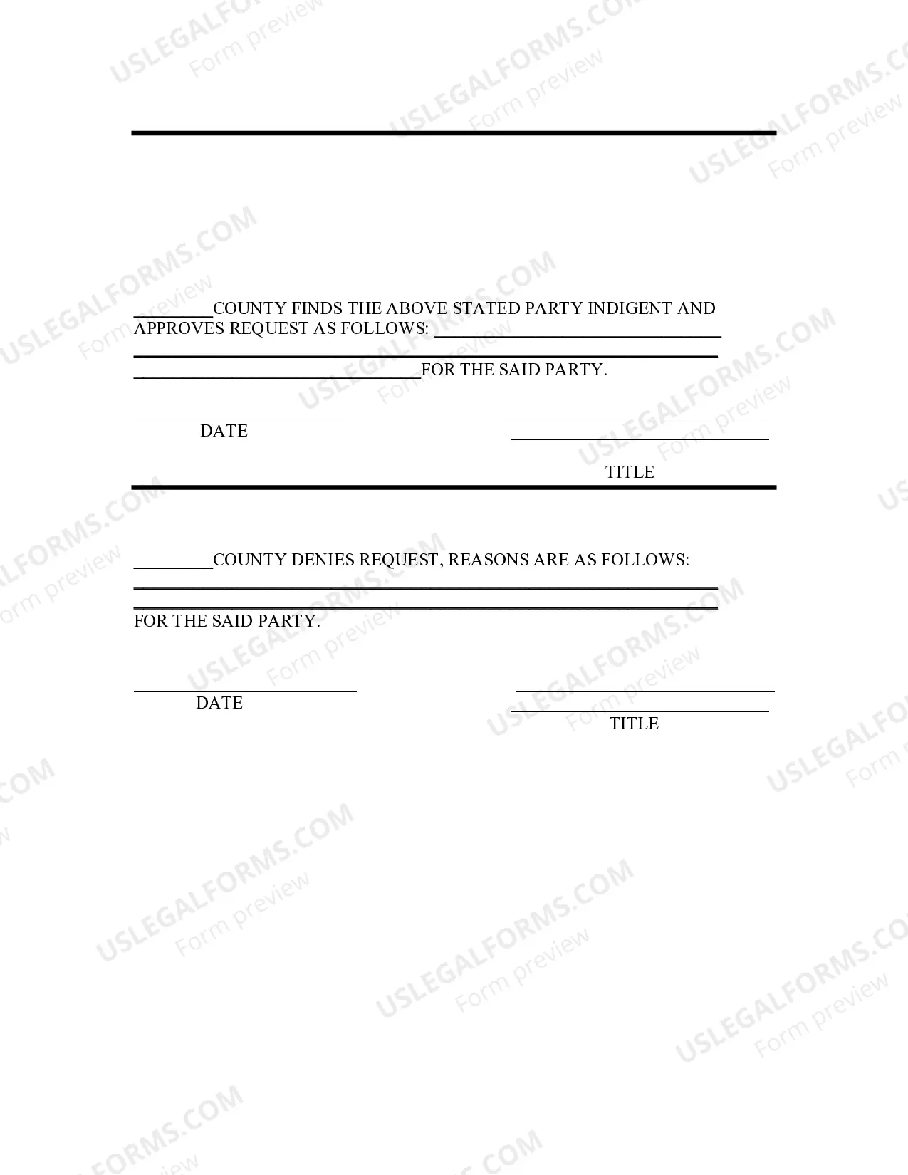 Preview Pauper's Affidavit