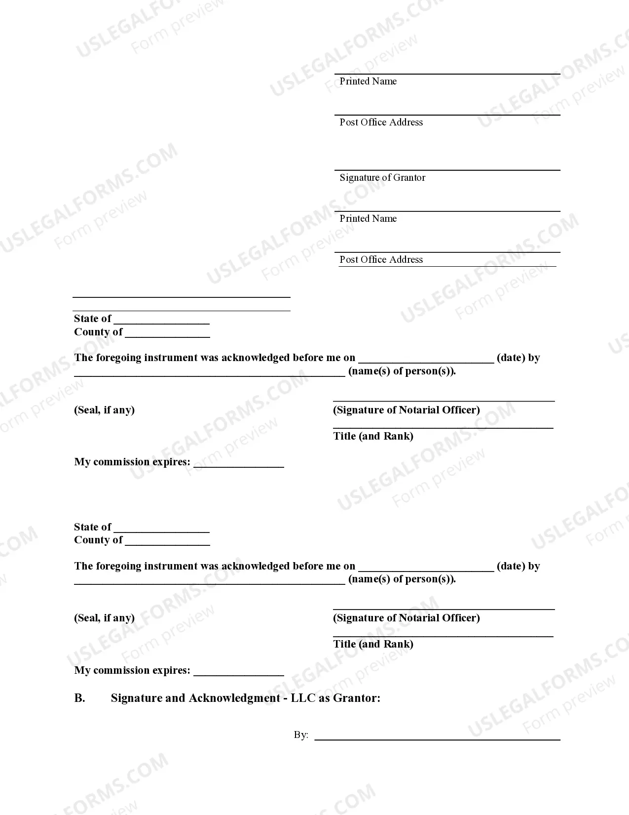 Preview Warranty Deed from Limited Partnership or LLC is the Grantor, or Grantee
