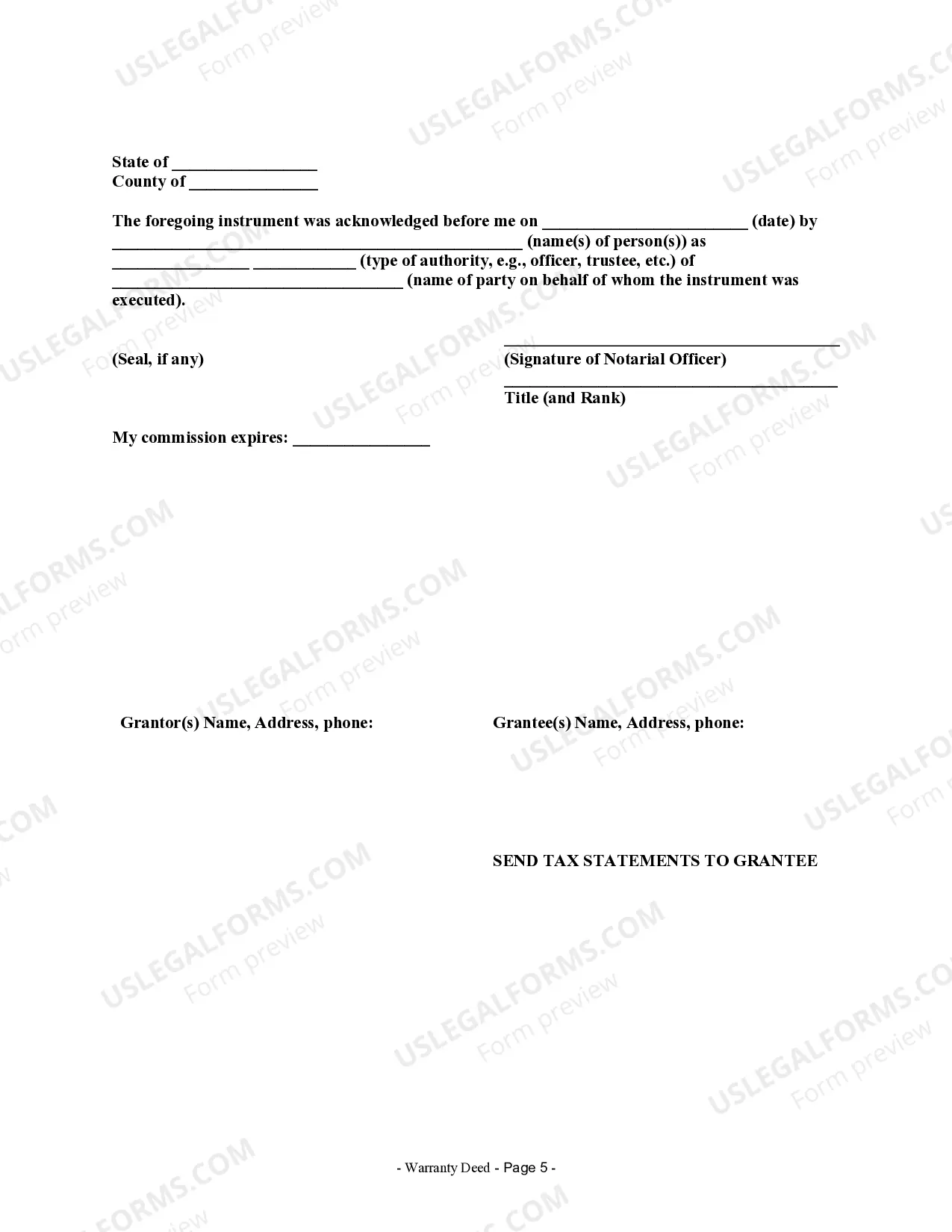Preview Warranty Deed from Trustees to Husband and Wife