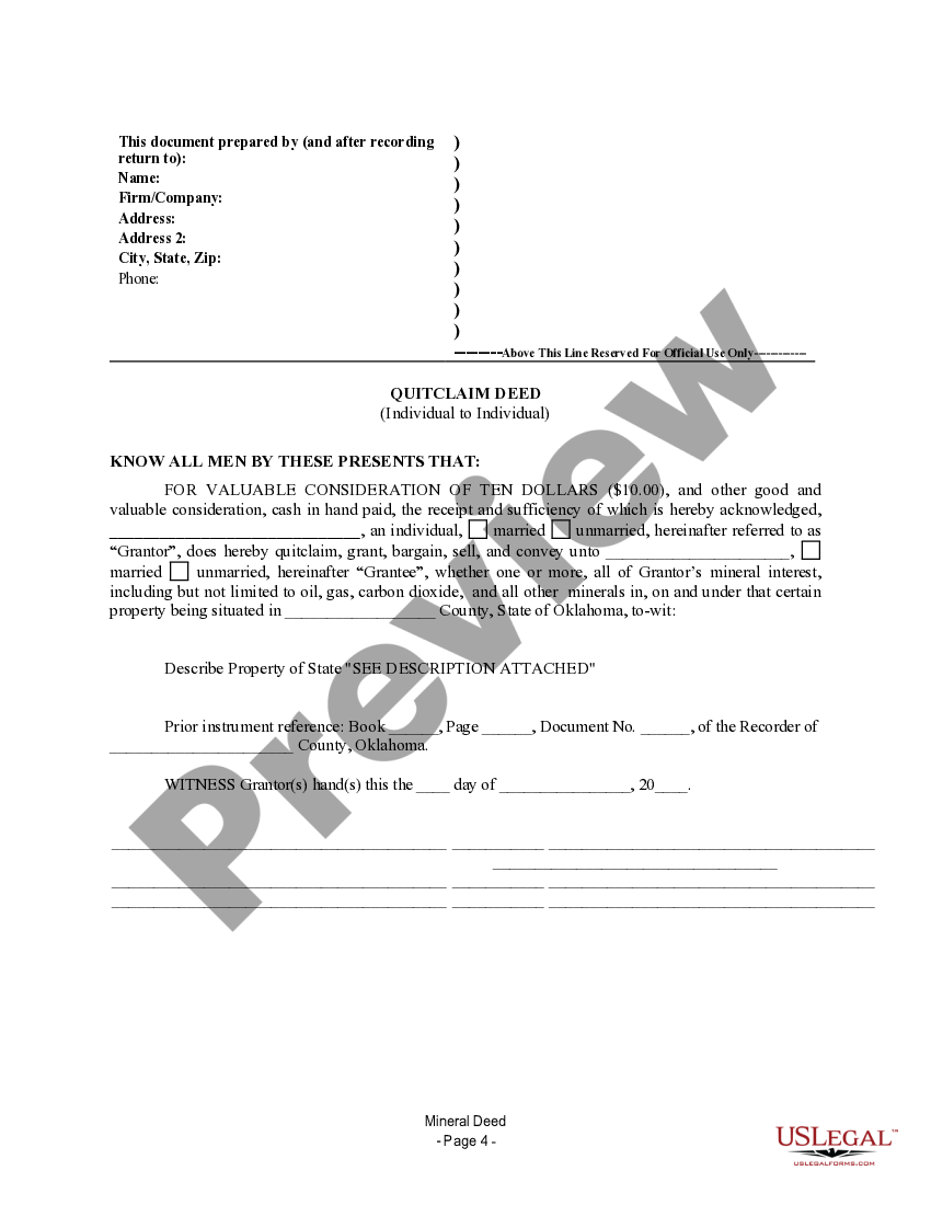 Free Printable Quit Claim Deed Oklahoma Martin Printable Calendars