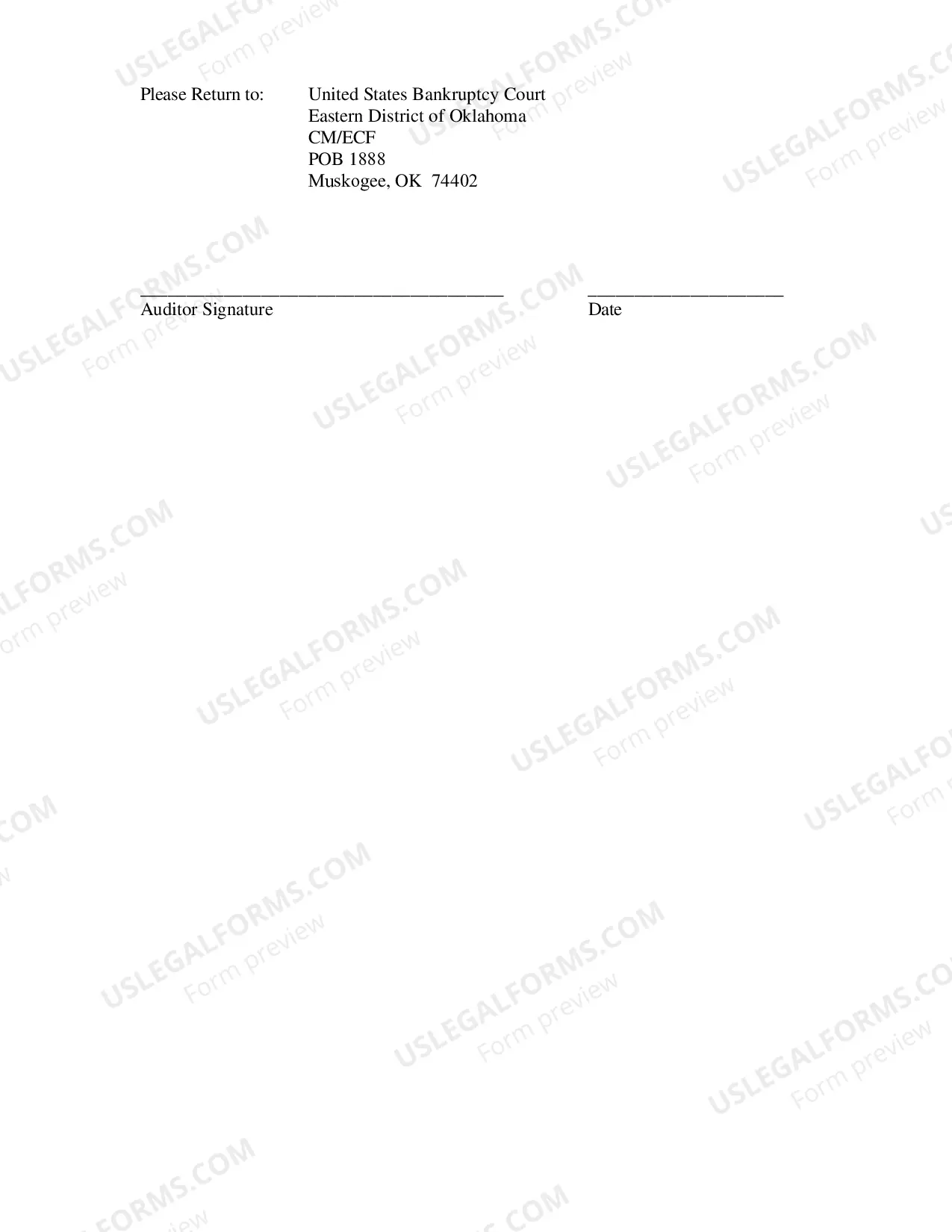 Preview Auditor Registration Form