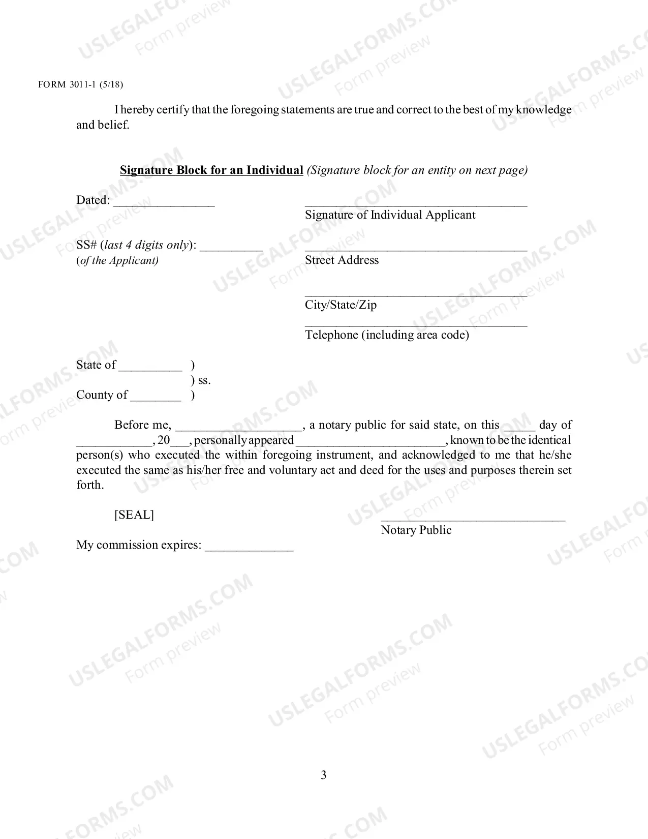 Preview Local Form 3011-1 Application for Payment of Unclaimed Funds