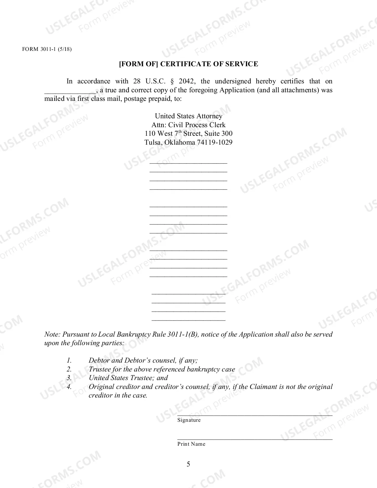 Preview Local Form 3011-1 Application for Payment of Unclaimed Funds