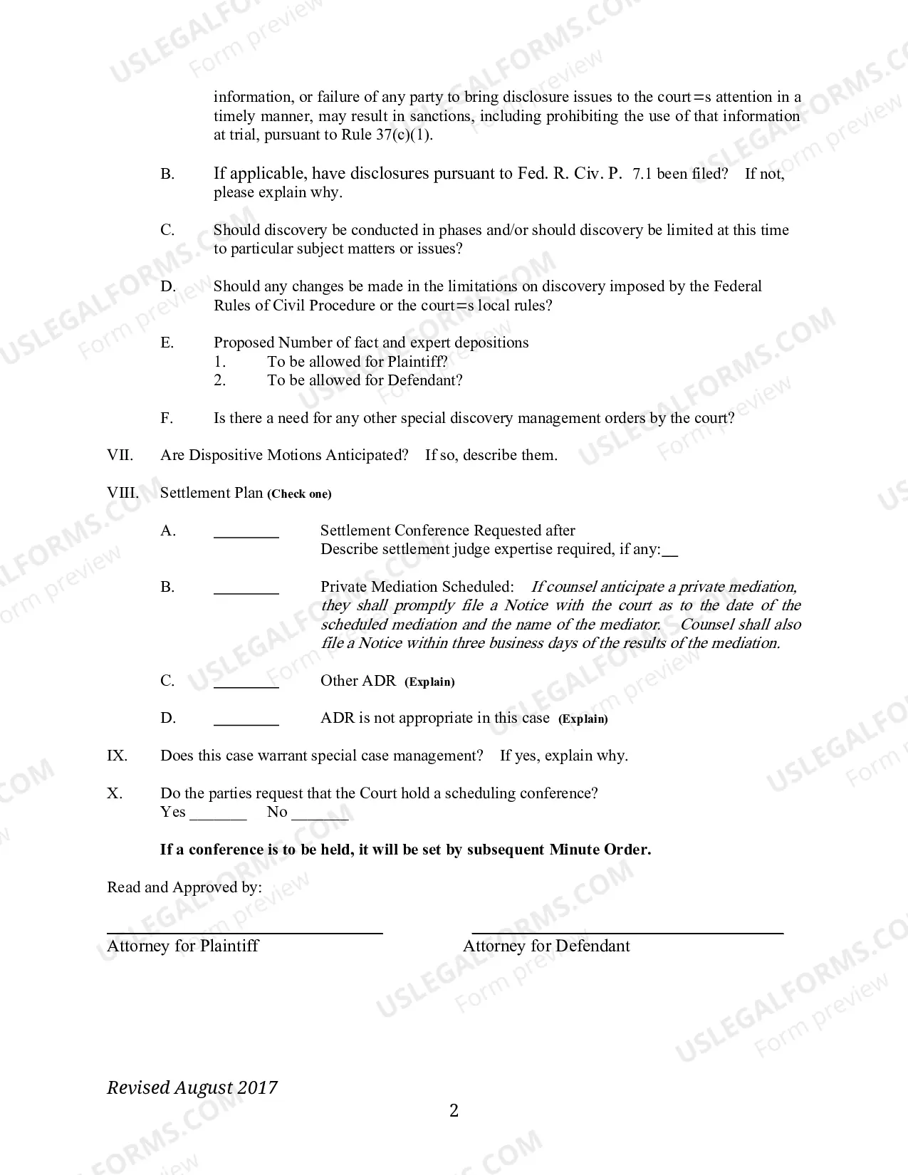Preview Joint Status Report - Judge White