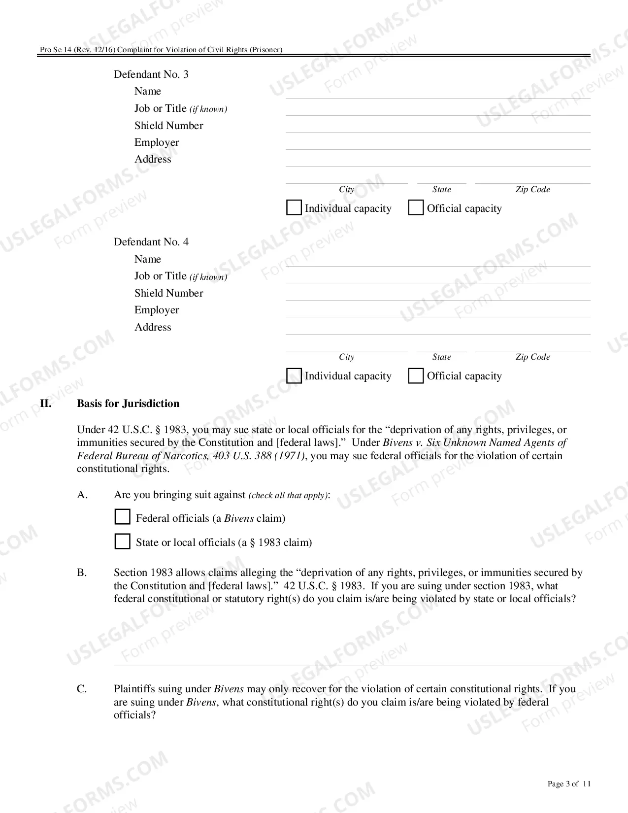 Preview Pro Se Complaint - Prisoner