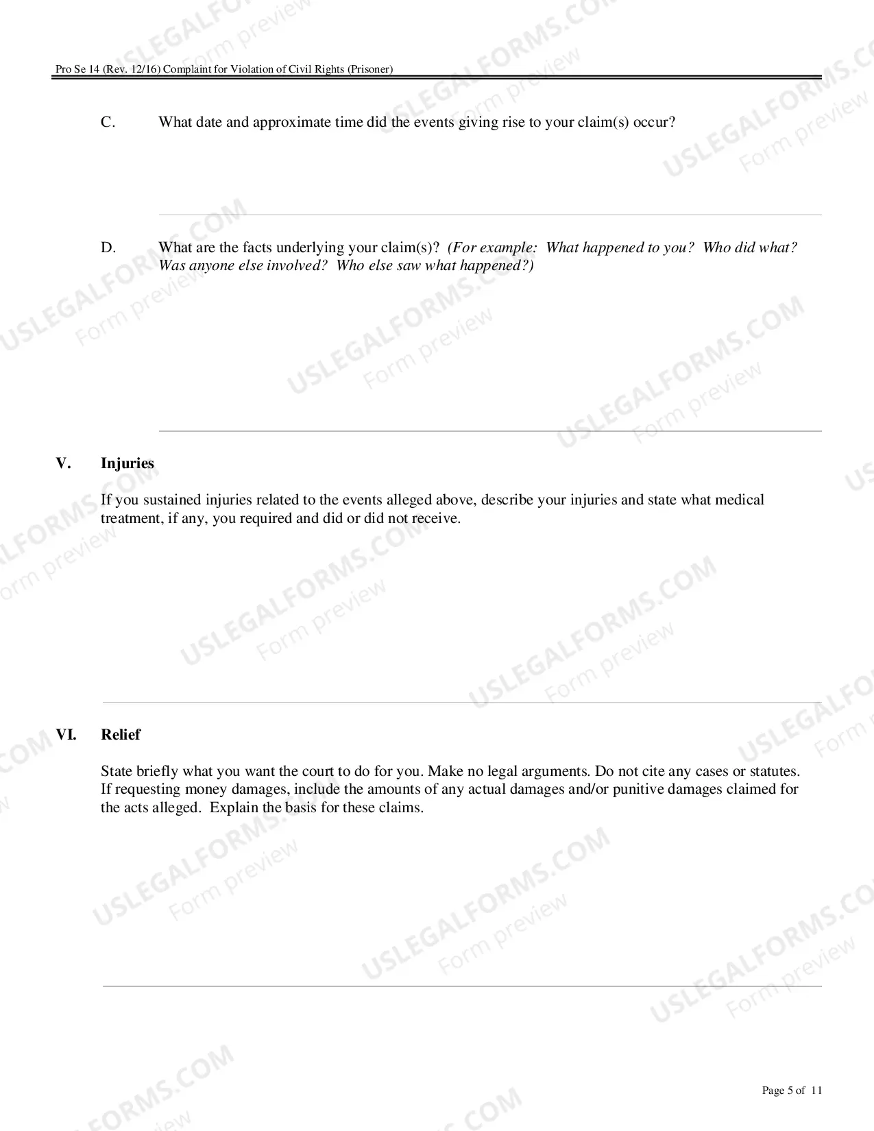 Preview Pro Se Complaint - Prisoner