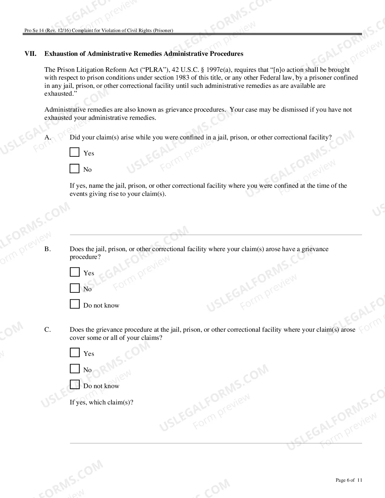 Preview Pro Se Complaint - Prisoner