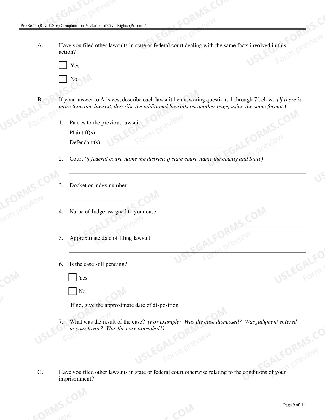 Preview Pro Se Complaint - Prisoner