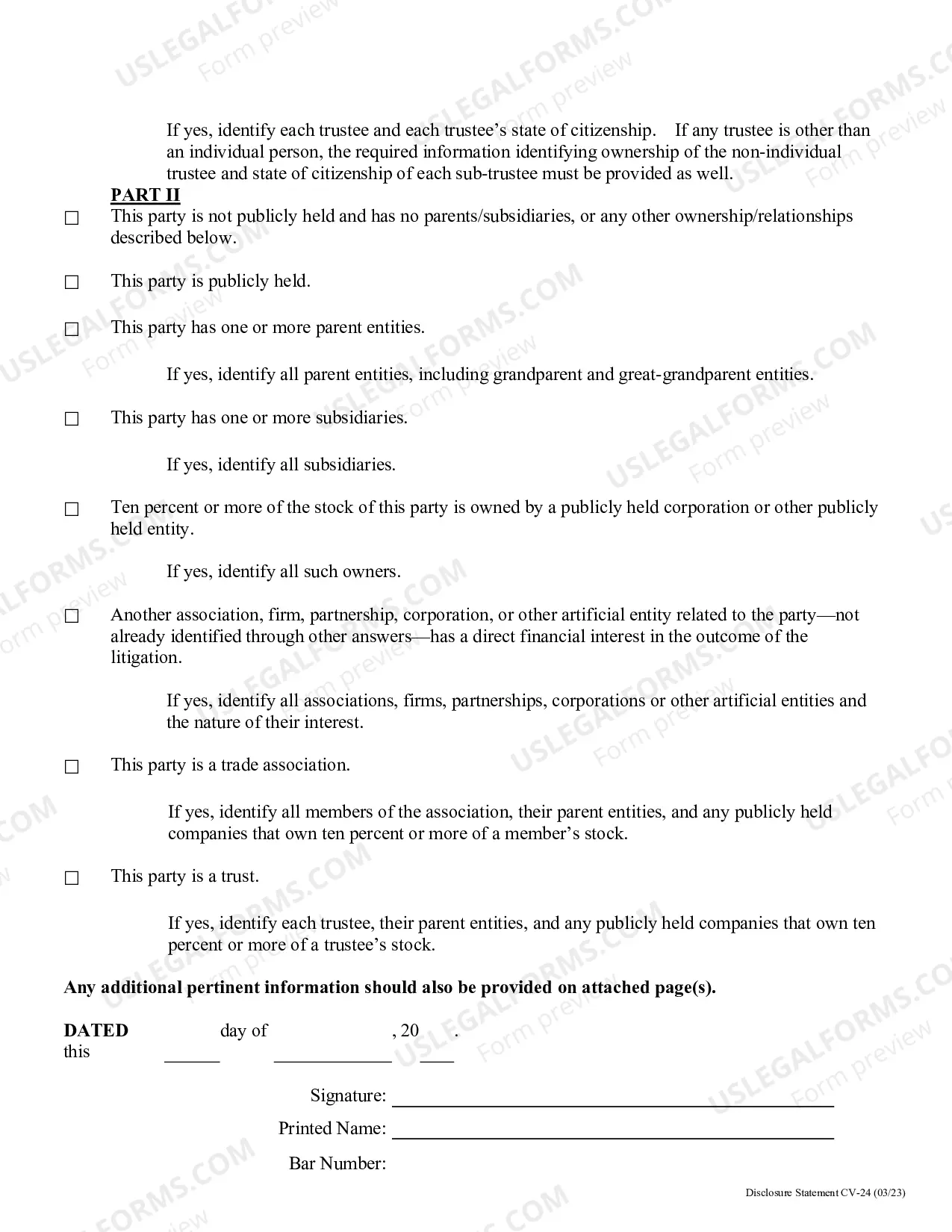 Preview Corporate Disclosure Statement (CV-24)