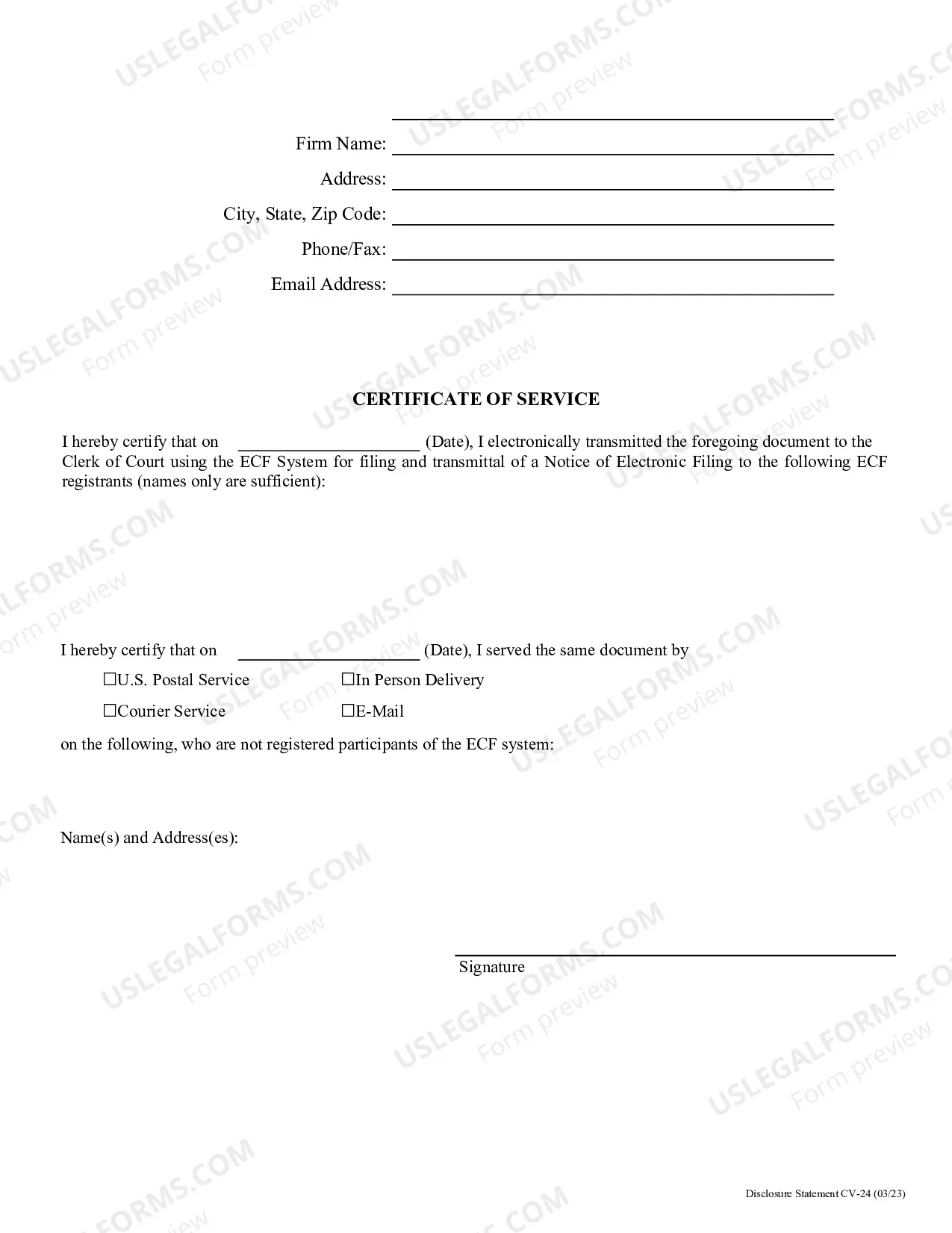 Preview Corporate Disclosure Statement (CV-24)