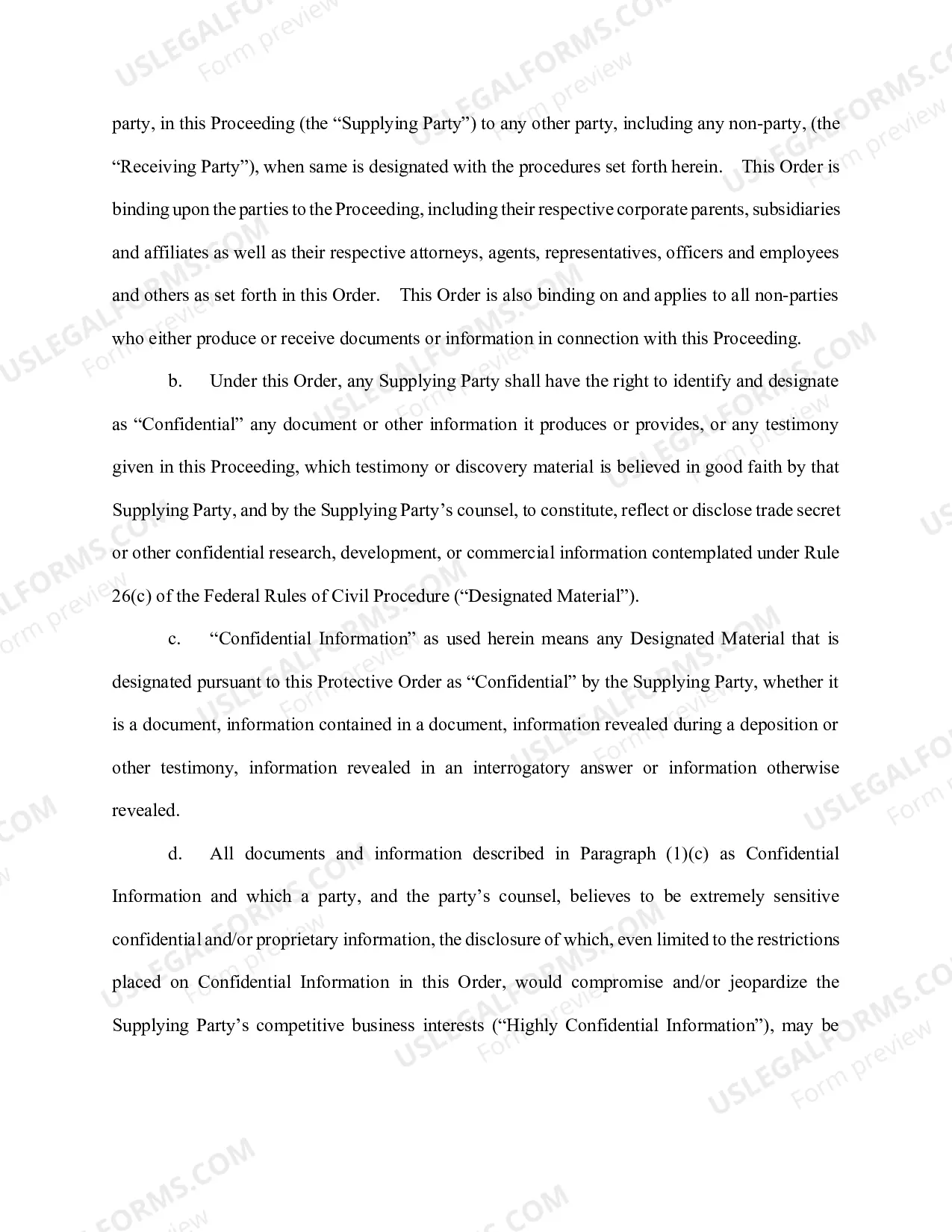 Preview Discovery Protective Order Package with Highly Confidential Language (PDF Version) (CV-29a)