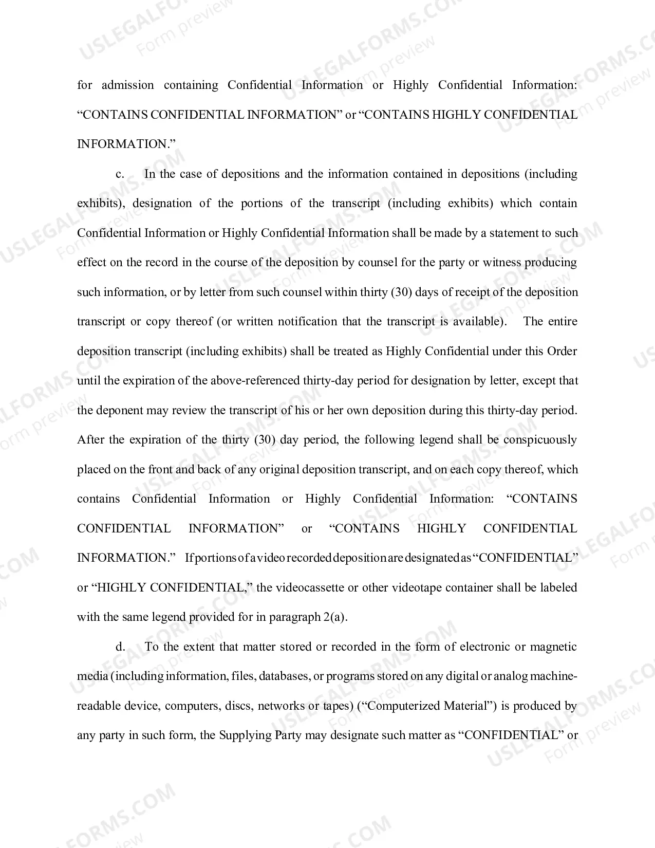 Preview Discovery Protective Order Package with Highly Confidential Language (PDF Version) (CV-29a)
