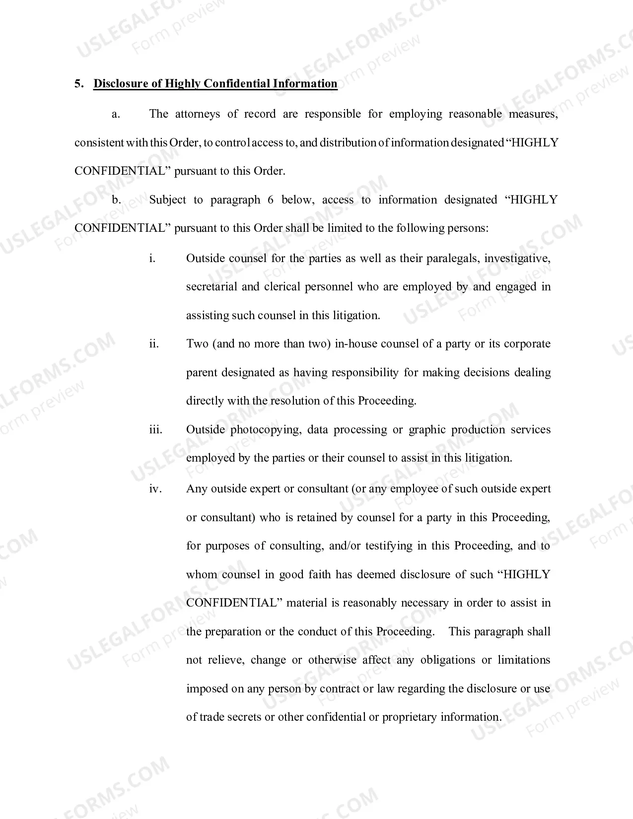 Preview Discovery Protective Order Package with Highly Confidential Language (PDF Version) (CV-29a)