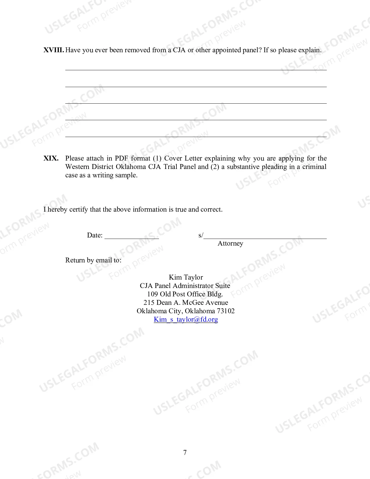 Preview CJA Application