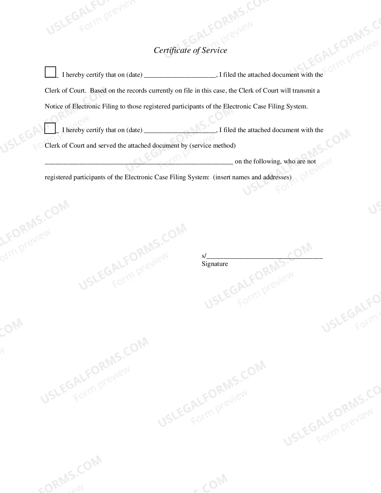 Preview ECF Notice of Conventional Filing