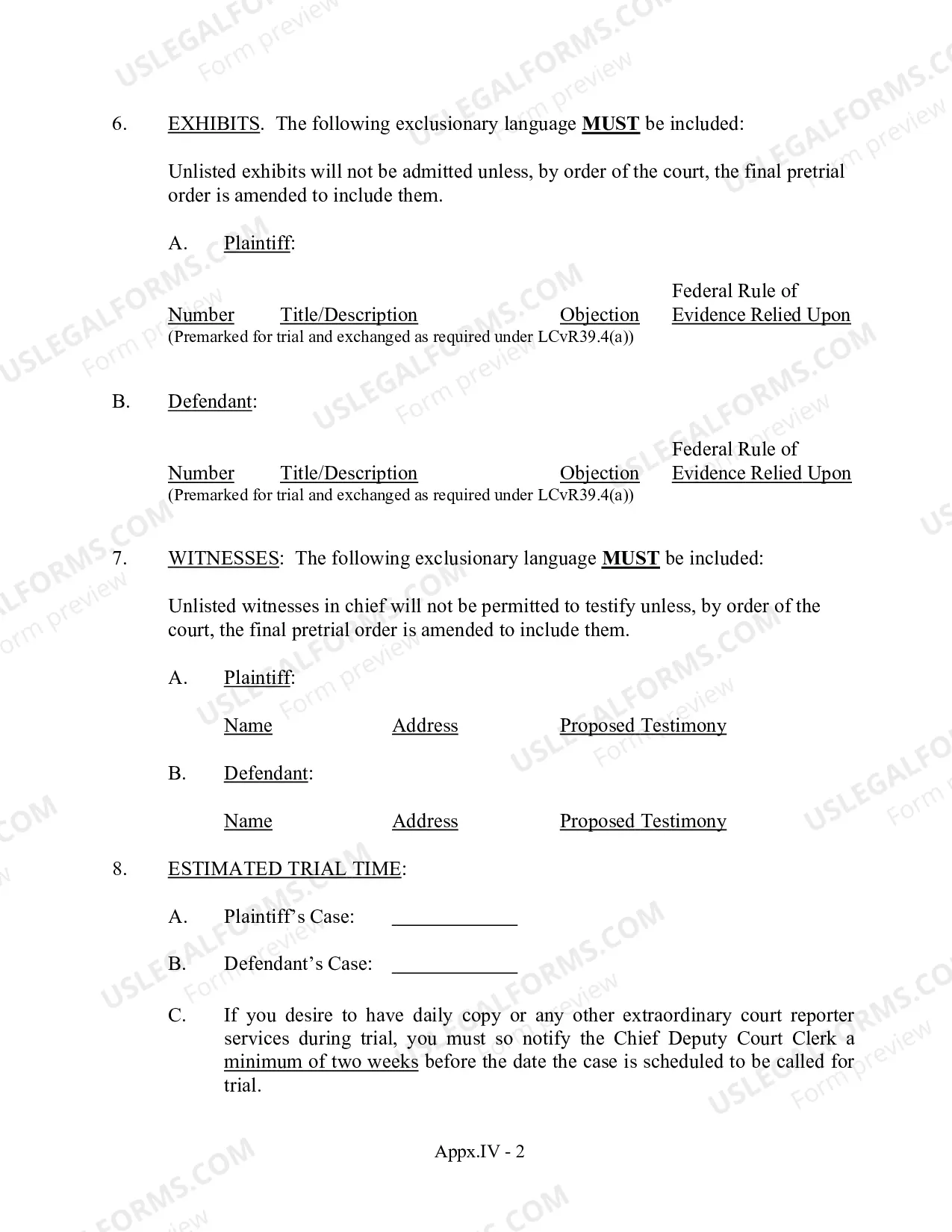 Preview Final Pretrial Report