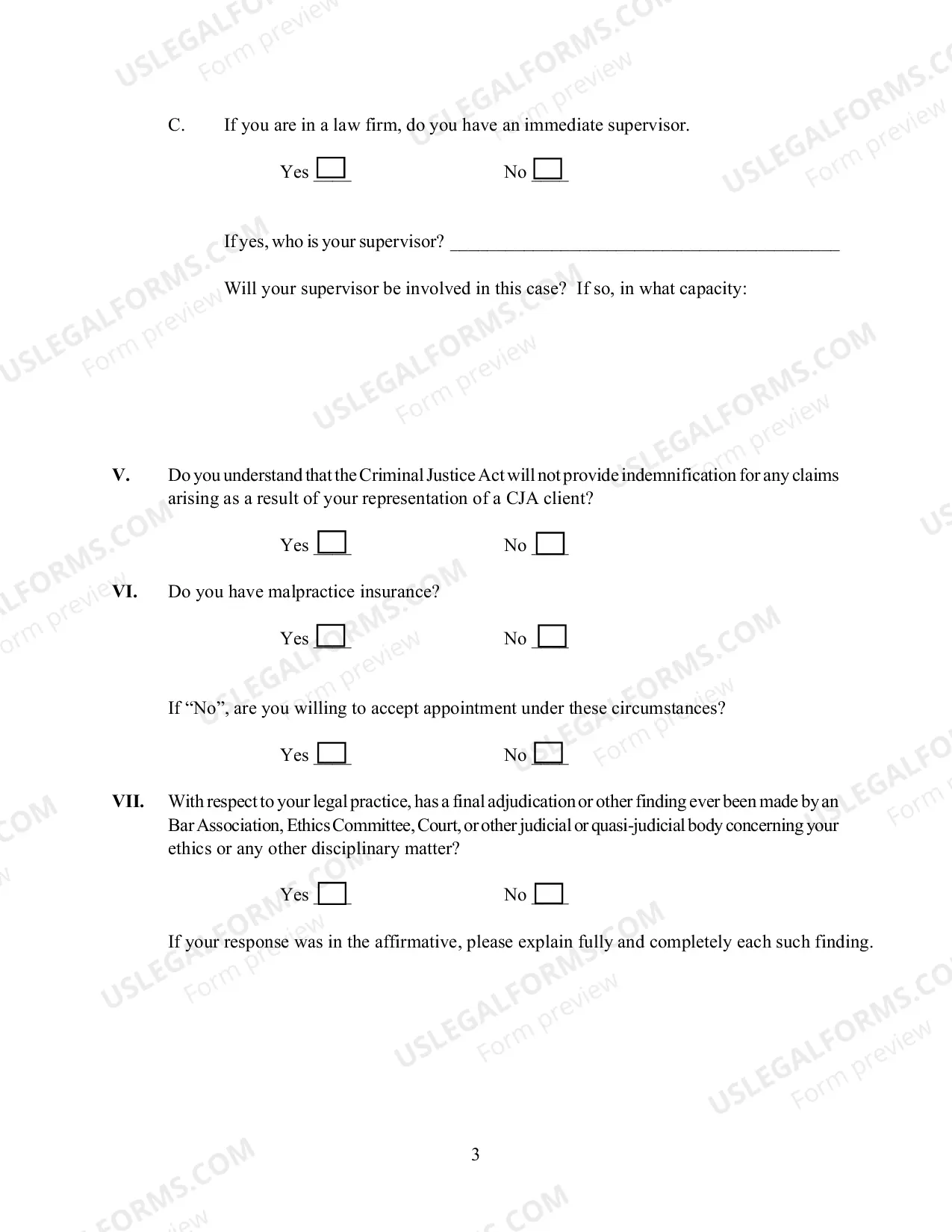 Preview Non Capital Habeas Corpus CJA Application