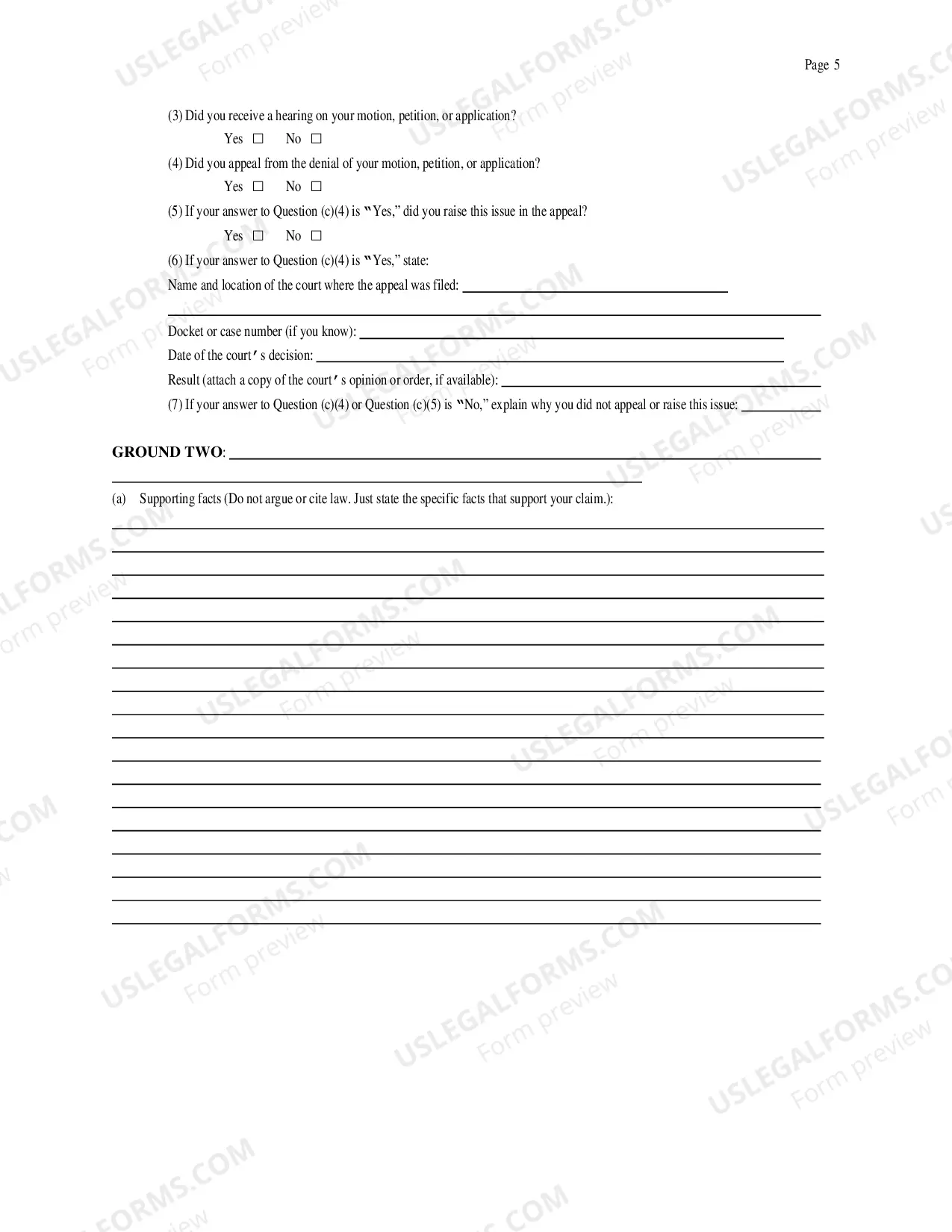 Preview Motion to Vacate, Set Aside, or Correct a Sentence(under 28 U.S.C. Sec. 2255)