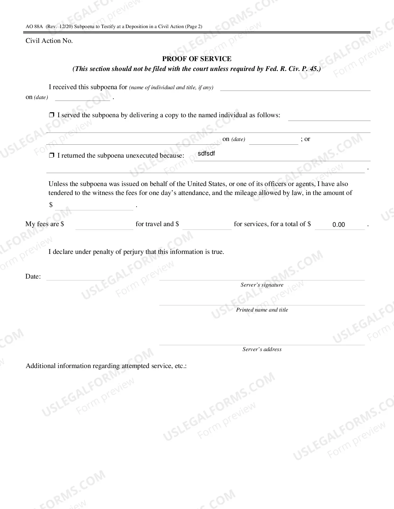 Preview Subpoena To Testify At a Deposition Civil