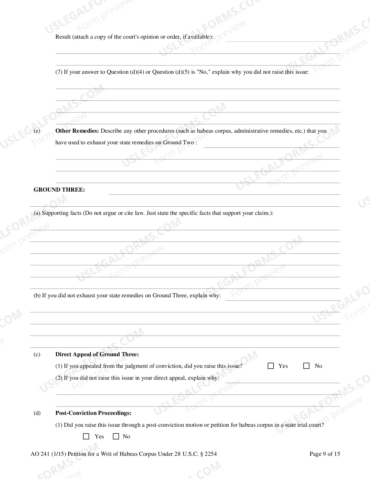 Preview Writ of Habeas Corpus(2254 -State Custody)