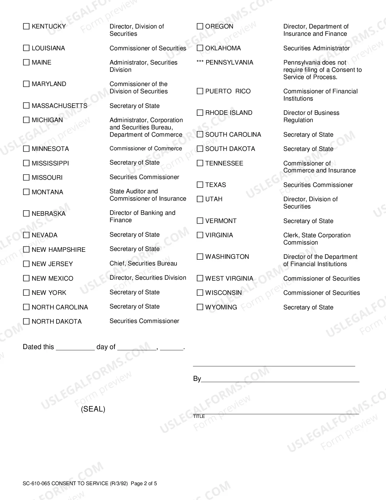 Preview Form U-2, U-2A, & InstructionsUniform Consent to Service of Process(.pdf)