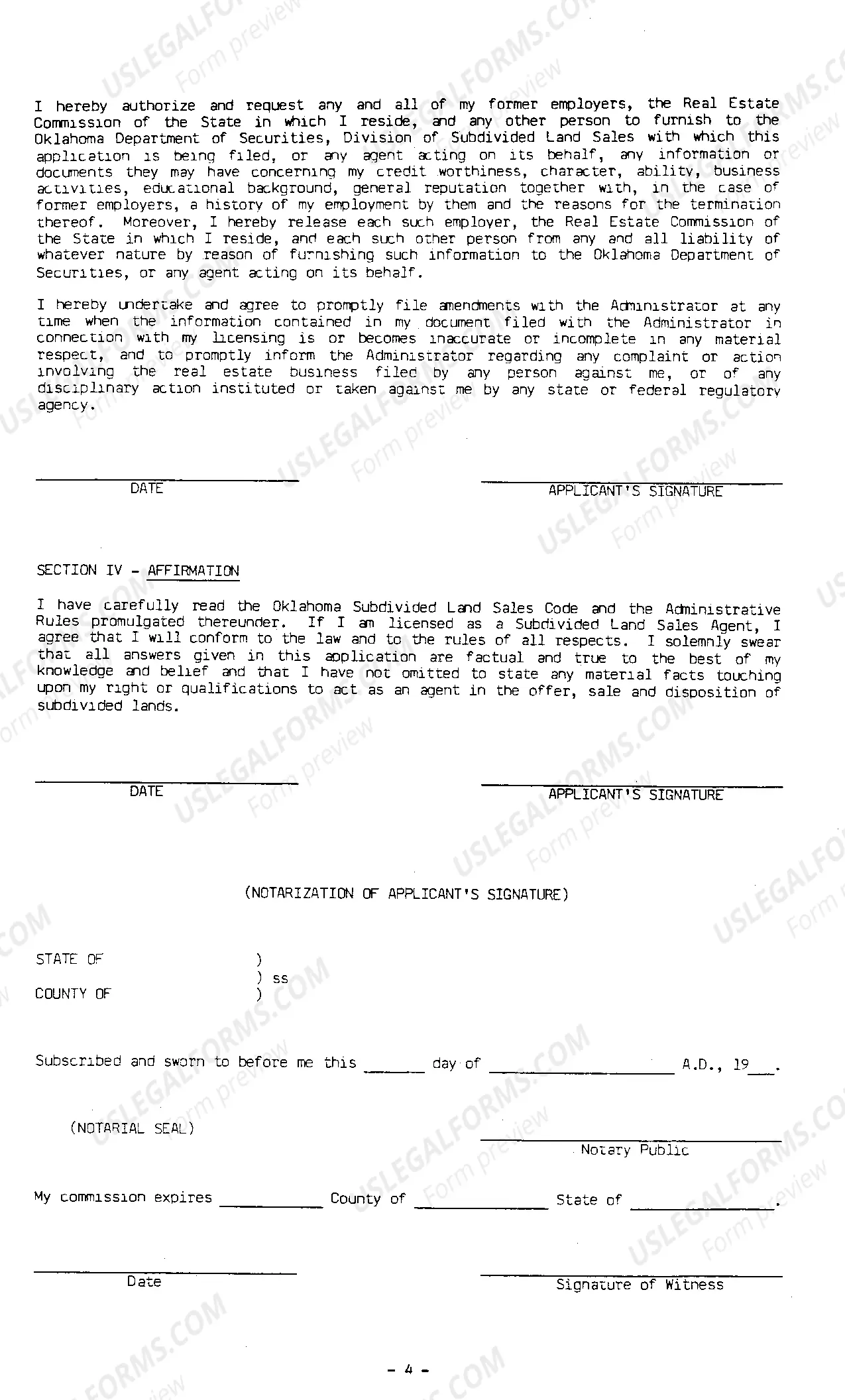 Preview Application for License for Subdivided Land Sales Agent(.pdf)