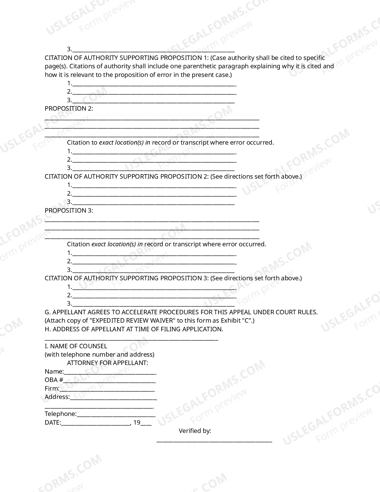 Preview Application for Accelerated Docket