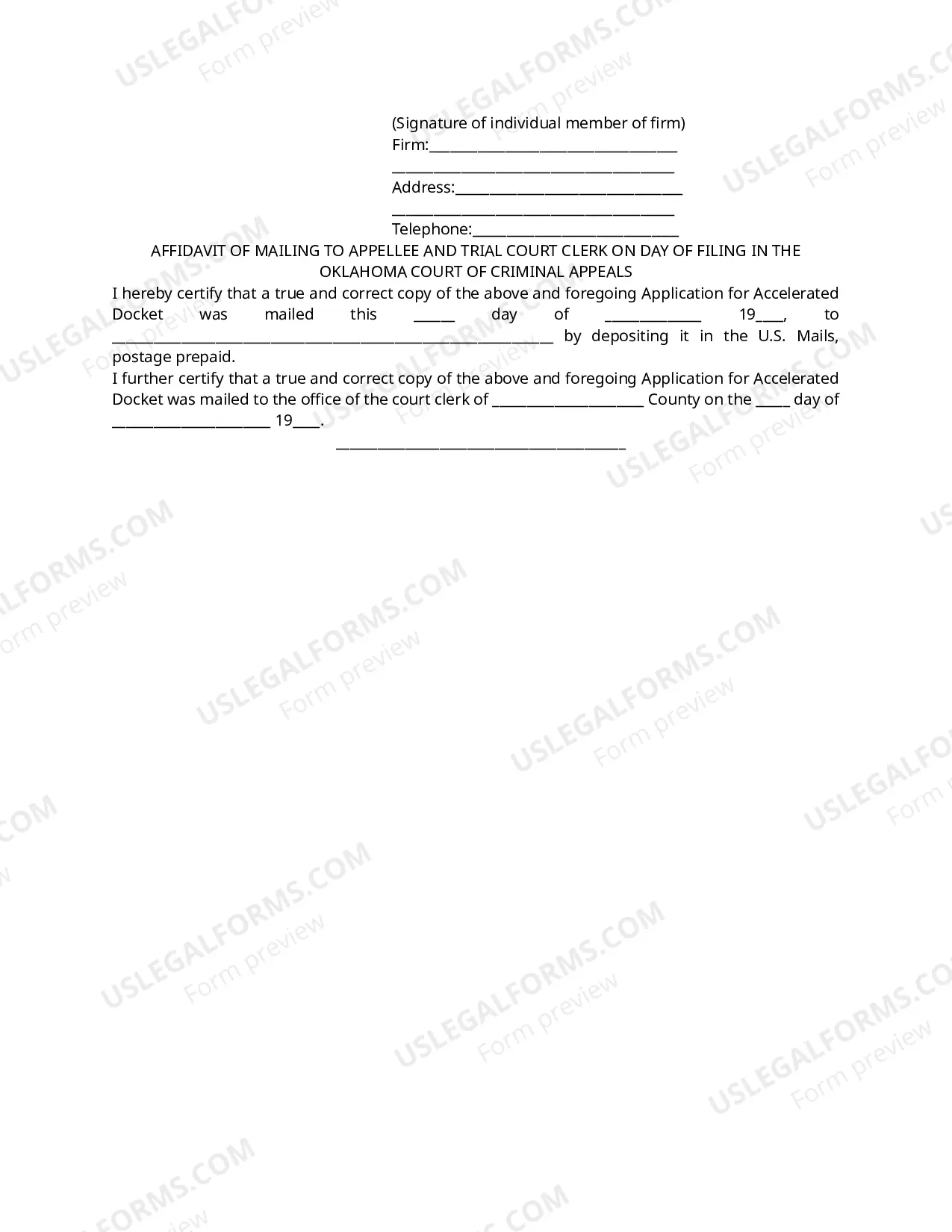 Preview Application for Accelerated Docket