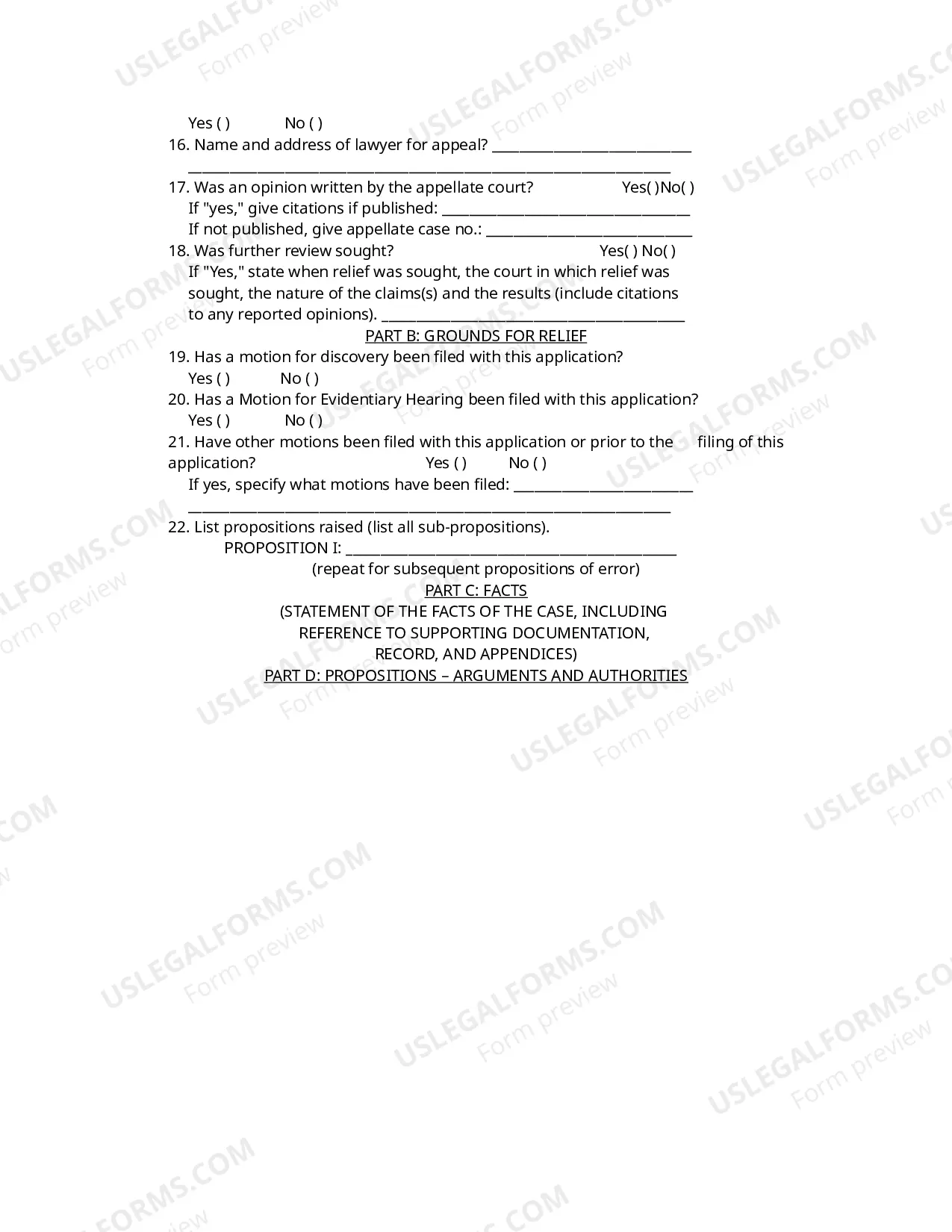 Preview Application for Post-Conviction Relief--Death Penalty