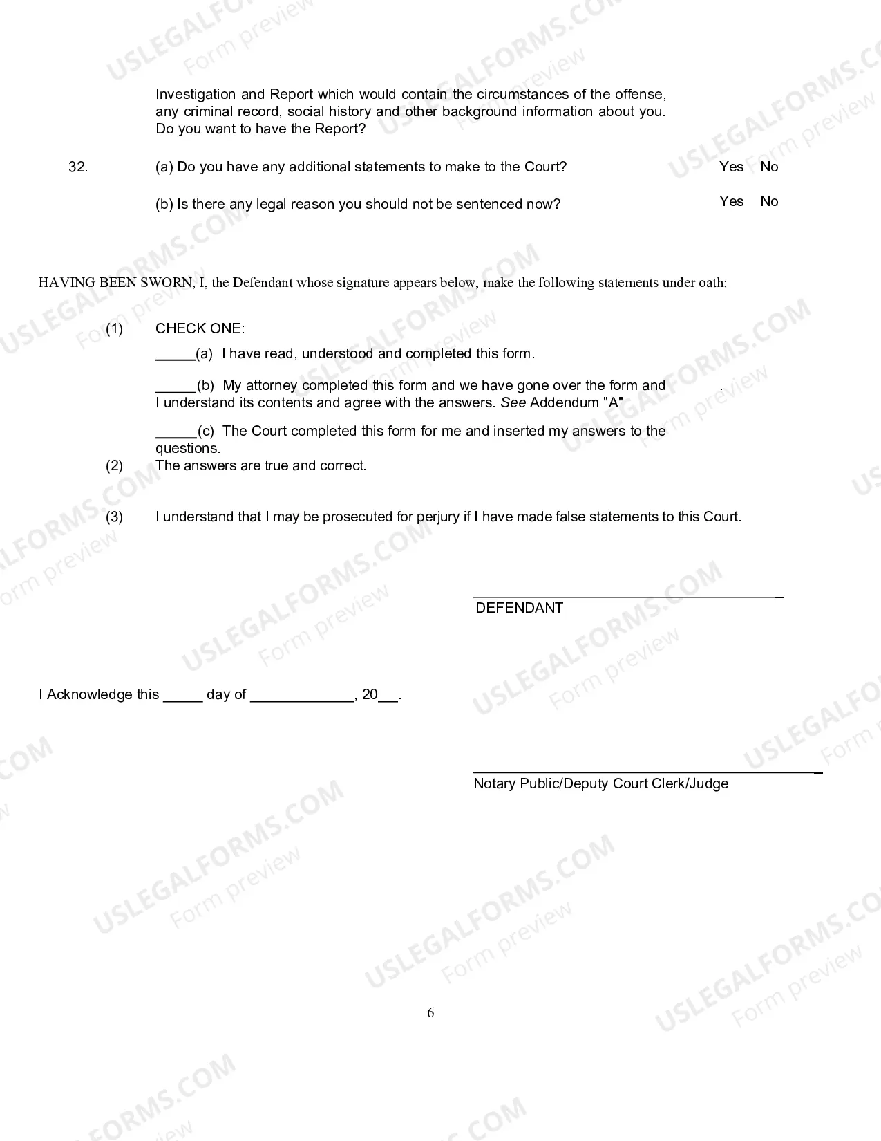 Preview Mandatory Forms to be Utilized in Criminal Cases in the State of Oklahoma