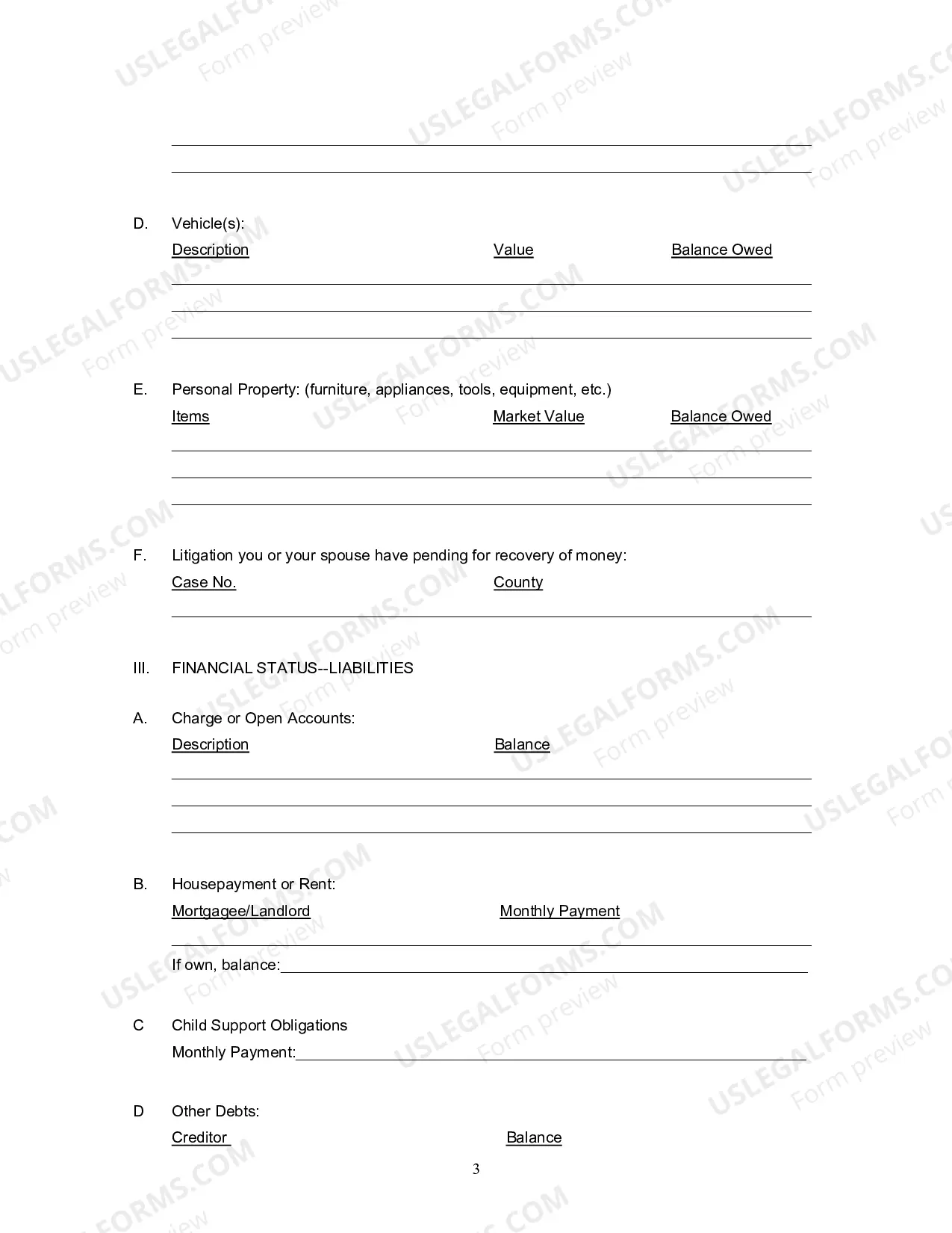 Preview Pauper's Affidavit