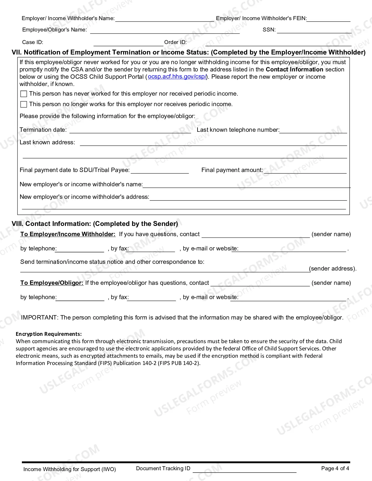 Preview Income Withholding For Support