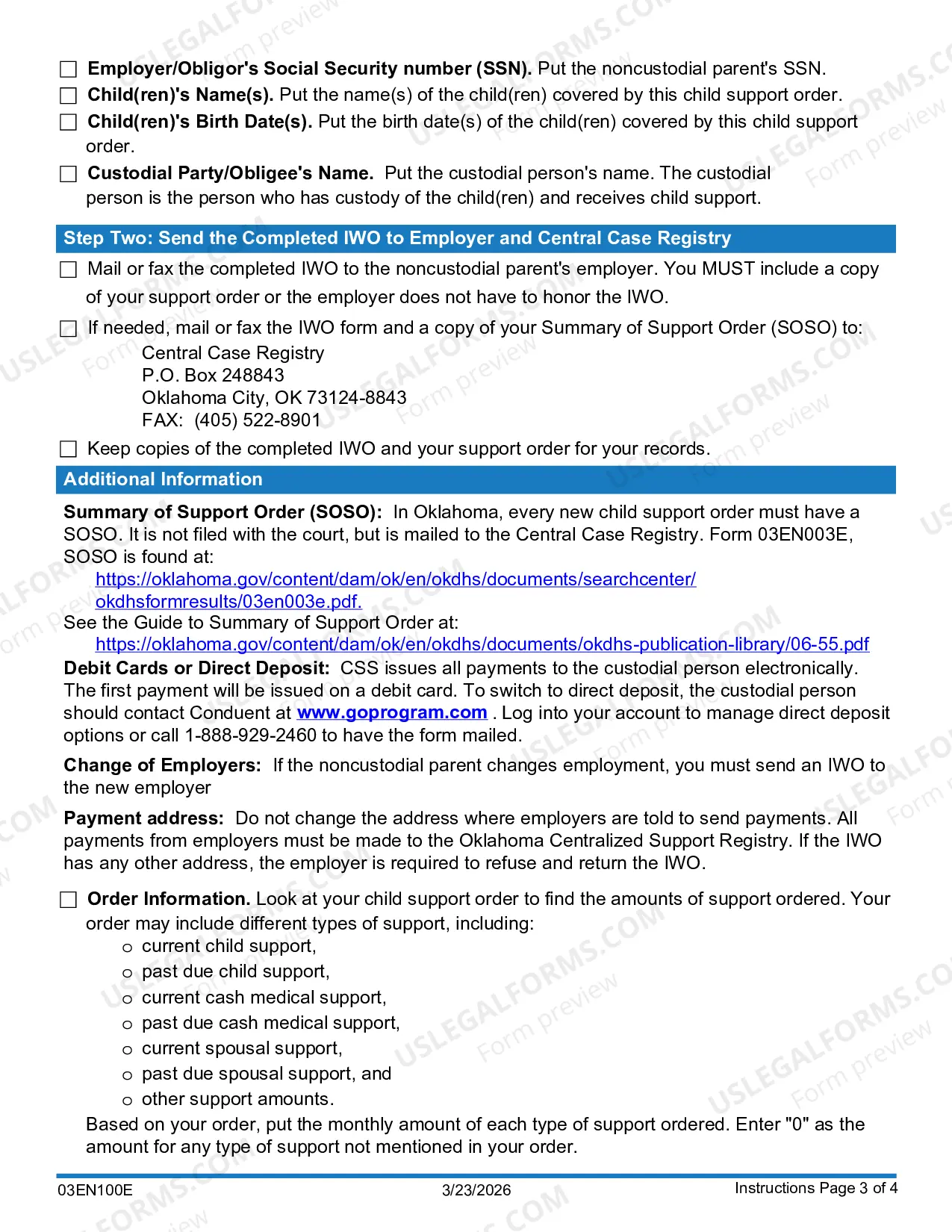 Preview Income Withholding For Support