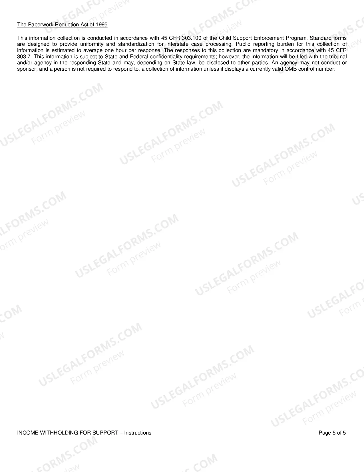 Preview Income Withholding For Support (Instructions)