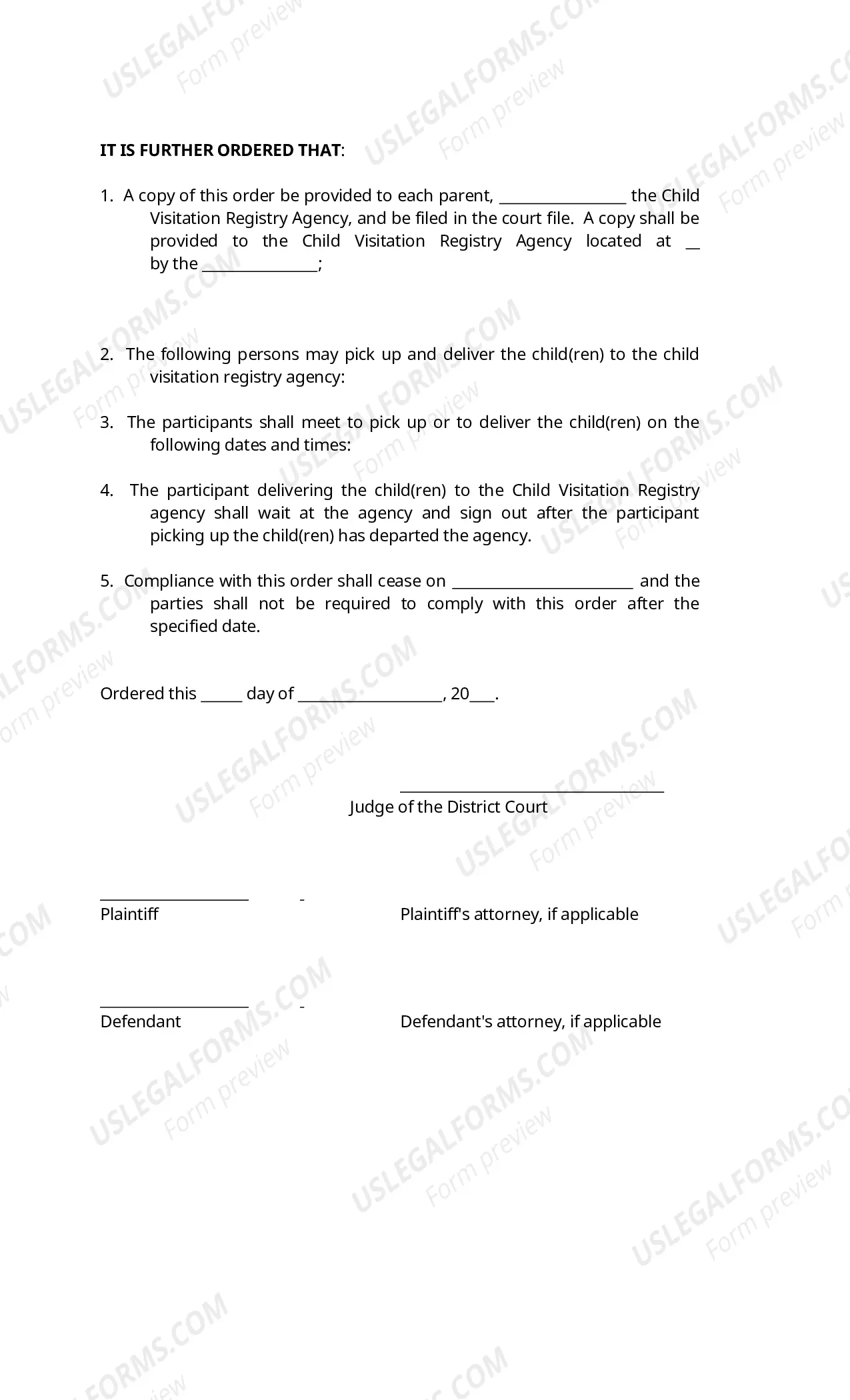 Preview Motion For Inclusion In Child Visitation Registry